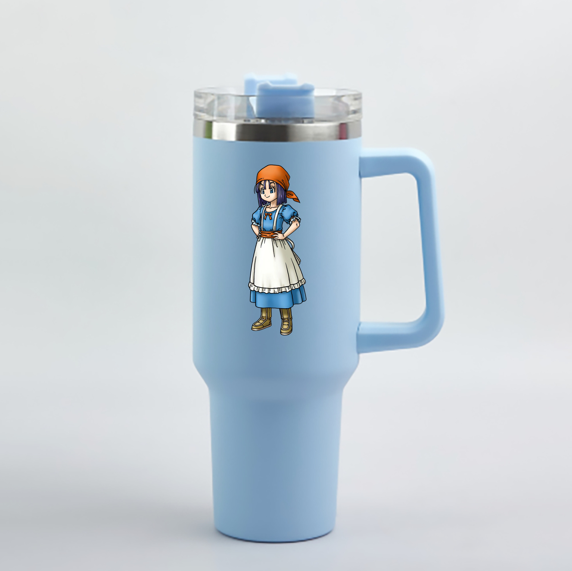 （画像用） ドラゴンクエスト Doragon Kuesuto Dragon Quest 1200mL車用タンブラー - クリスタルステッカー（プラスチックストロー付き）