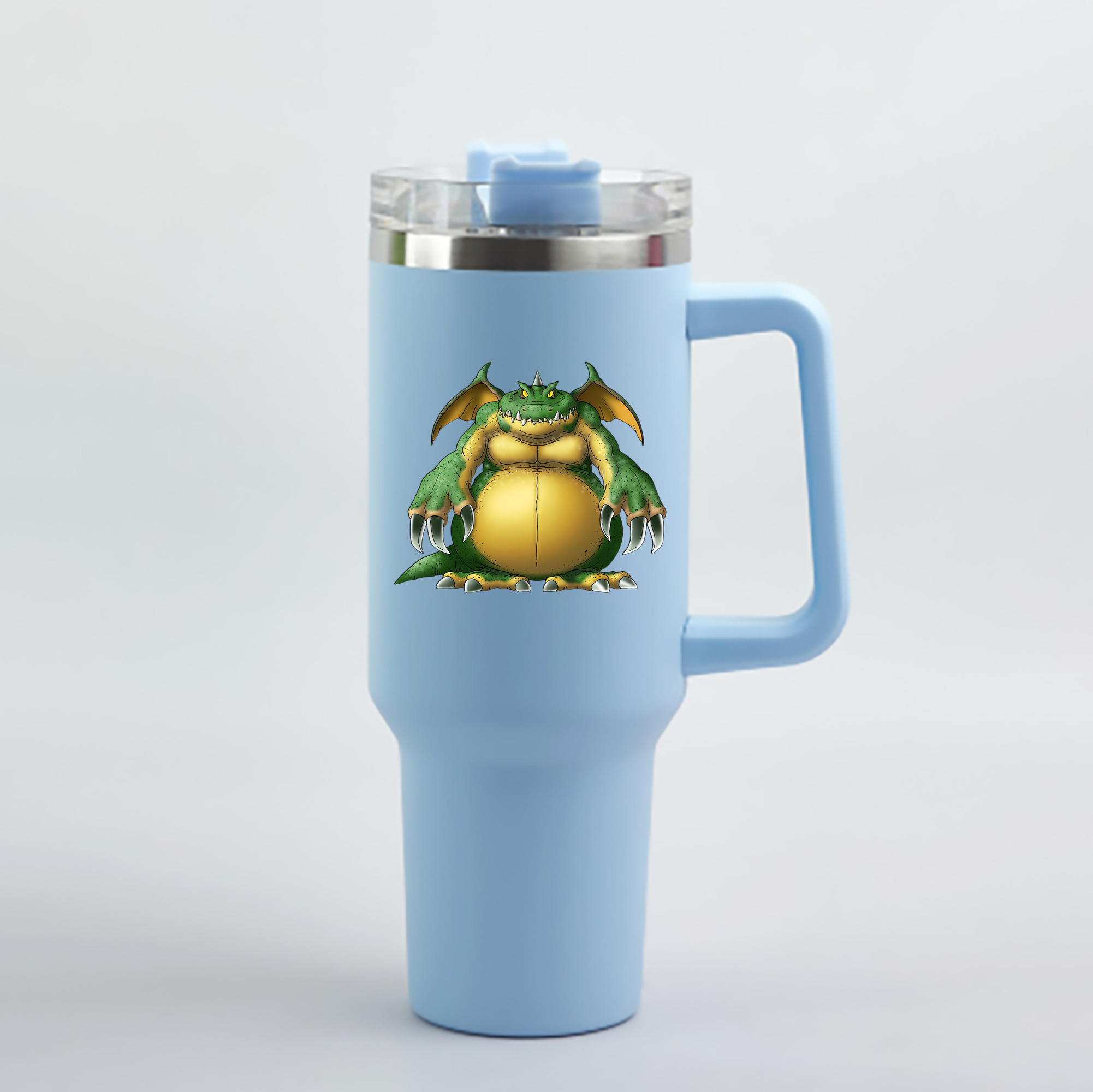 （画像用） ドラゴンクエスト Doragon Kuesuto Dragon Quest 1200mL車用タンブラー - クリスタルステッカー（プラスチックストロー付き）