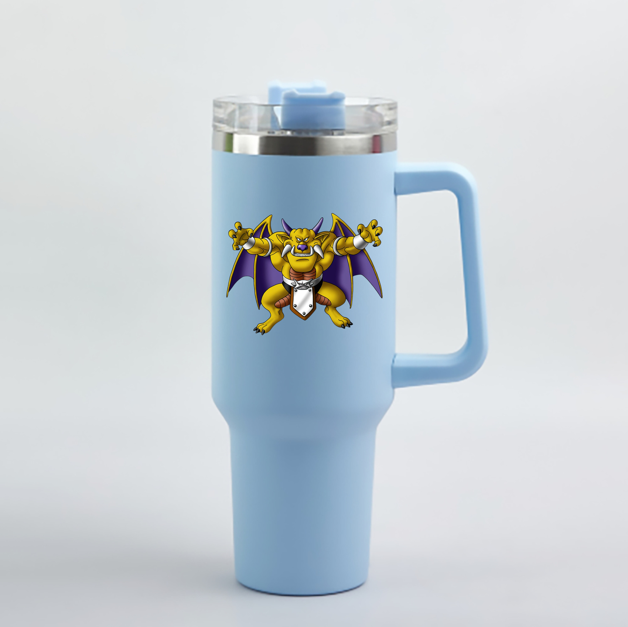 （画像用） ドラゴンクエスト Doragon Kuesuto Dragon Quest 1200mL車用タンブラー - クリスタルステッカー（プラスチックストロー付き）