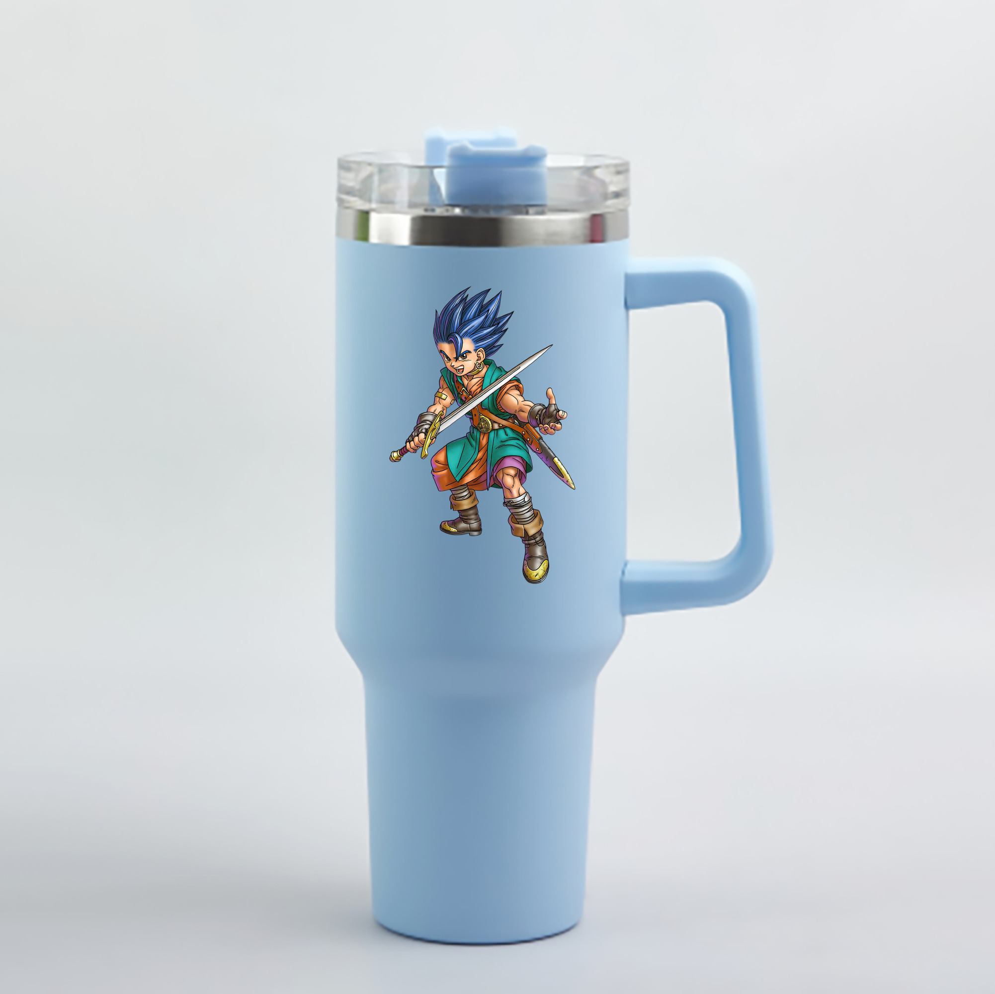 （画像用） ドラゴンクエスト Doragon Kuesuto Dragon Quest 1200mL車用タンブラー - クリスタルステッカー（プラスチックストロー付き）