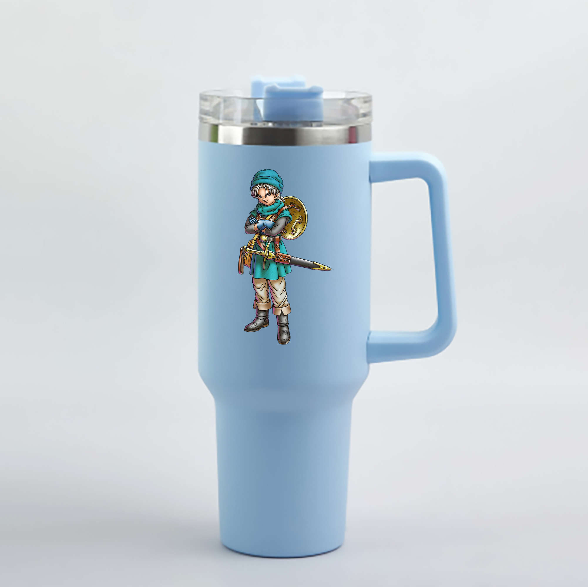 （画像用） ドラゴンクエスト Doragon Kuesuto Dragon Quest 1200mL車用タンブラー - クリスタルステッカー（プラスチックストロー付き）