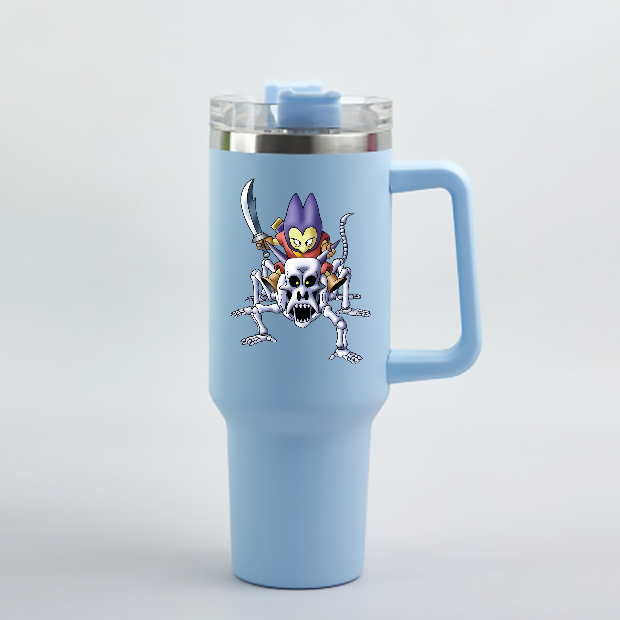 （画像用） ドラゴンクエスト Doragon Kuesuto Dragon Quest 1200mL車用タンブラー - クリスタルステッカー（プラスチックストロー付き）