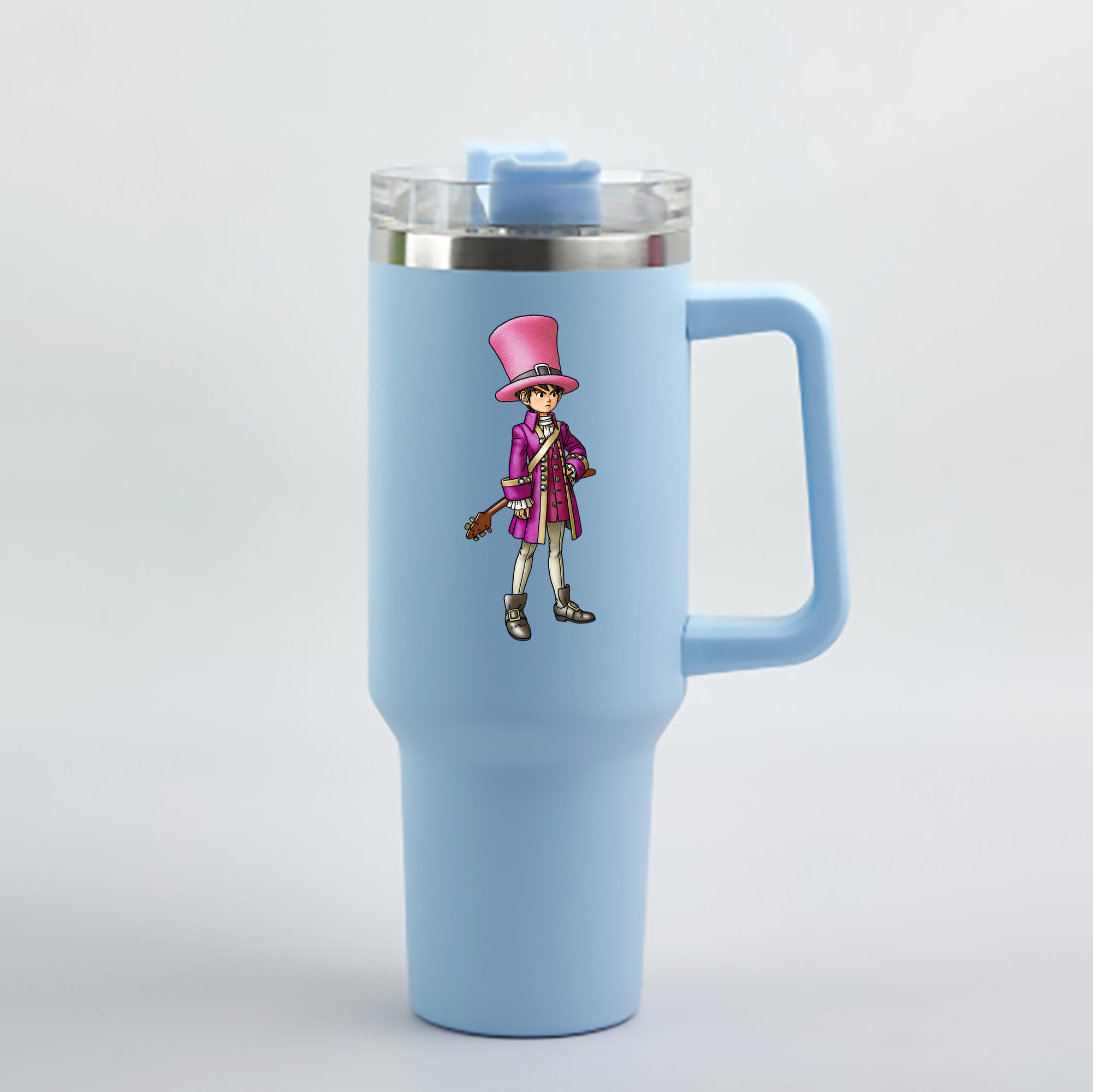 （画像用） ドラゴンクエスト Doragon Kuesuto Dragon Quest 1200mL車用タンブラー - クリスタルステッカー（プラスチックストロー付き）