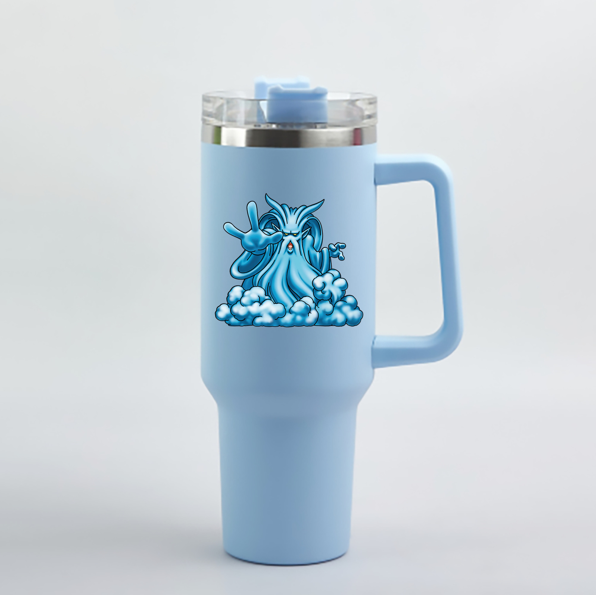 （画像用） ドラゴンクエスト Doragon Kuesuto Dragon Quest 1200mL車用タンブラー - クリスタルステッカー（プラスチックストロー付き）