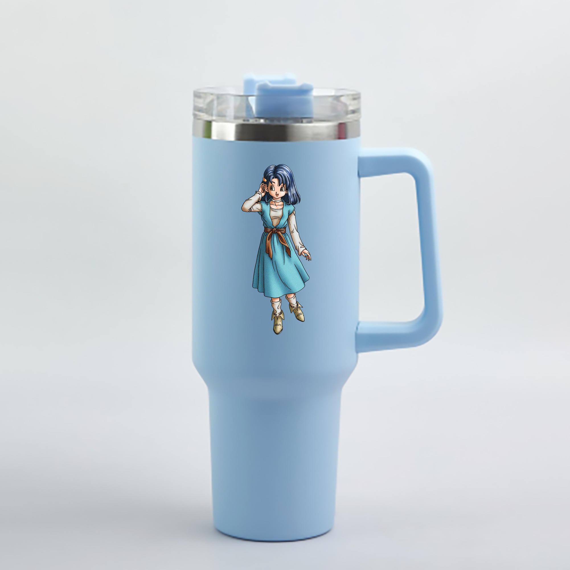 （画像用） ドラゴンクエスト Doragon Kuesuto Dragon Quest 1200mL車用タンブラー - クリスタルステッカー（プラスチックストロー付き）