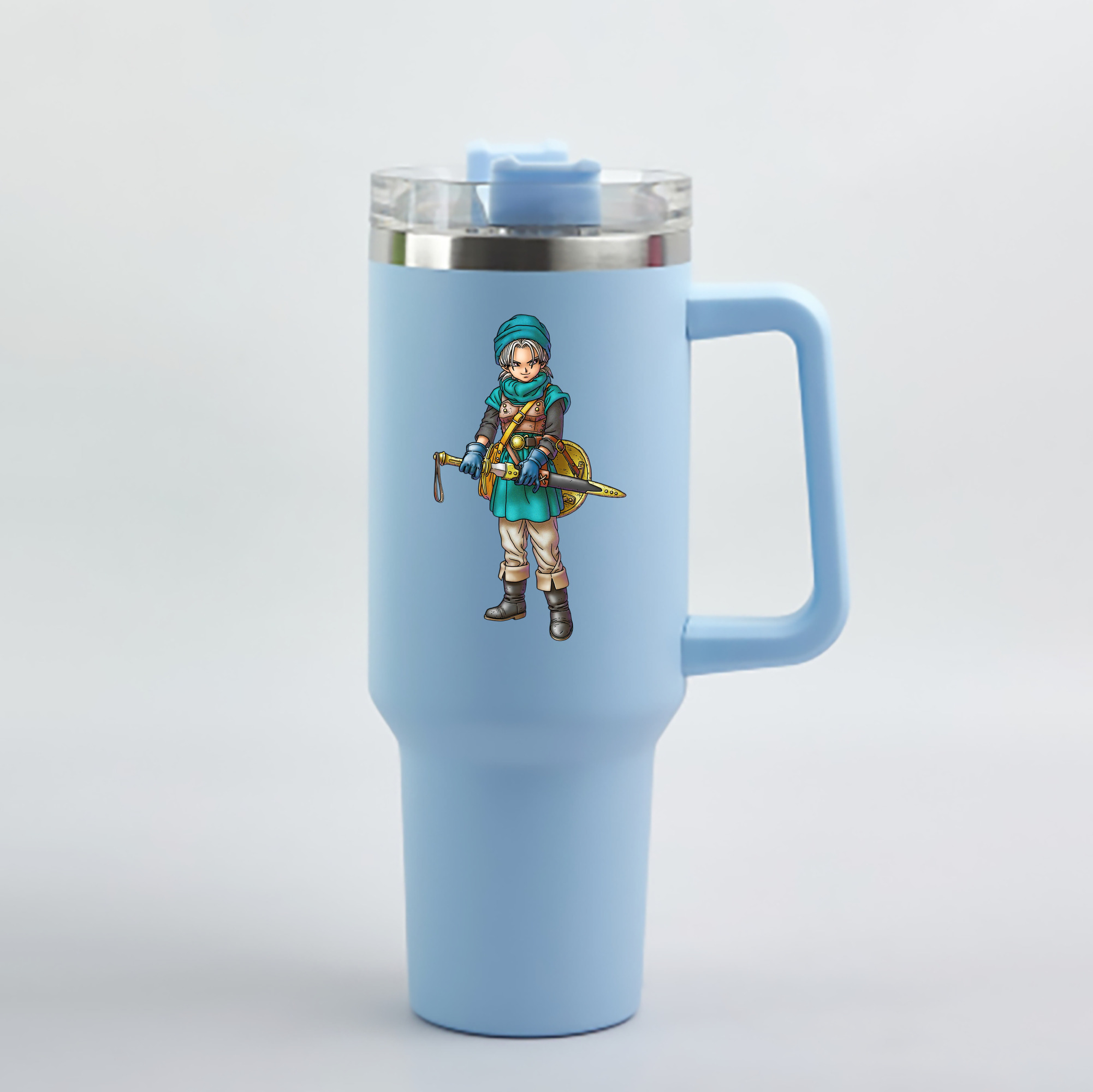 （画像用） ドラゴンクエスト Doragon Kuesuto Dragon Quest 1200mL車用タンブラー - クリスタルステッカー（プラスチックストロー付き）