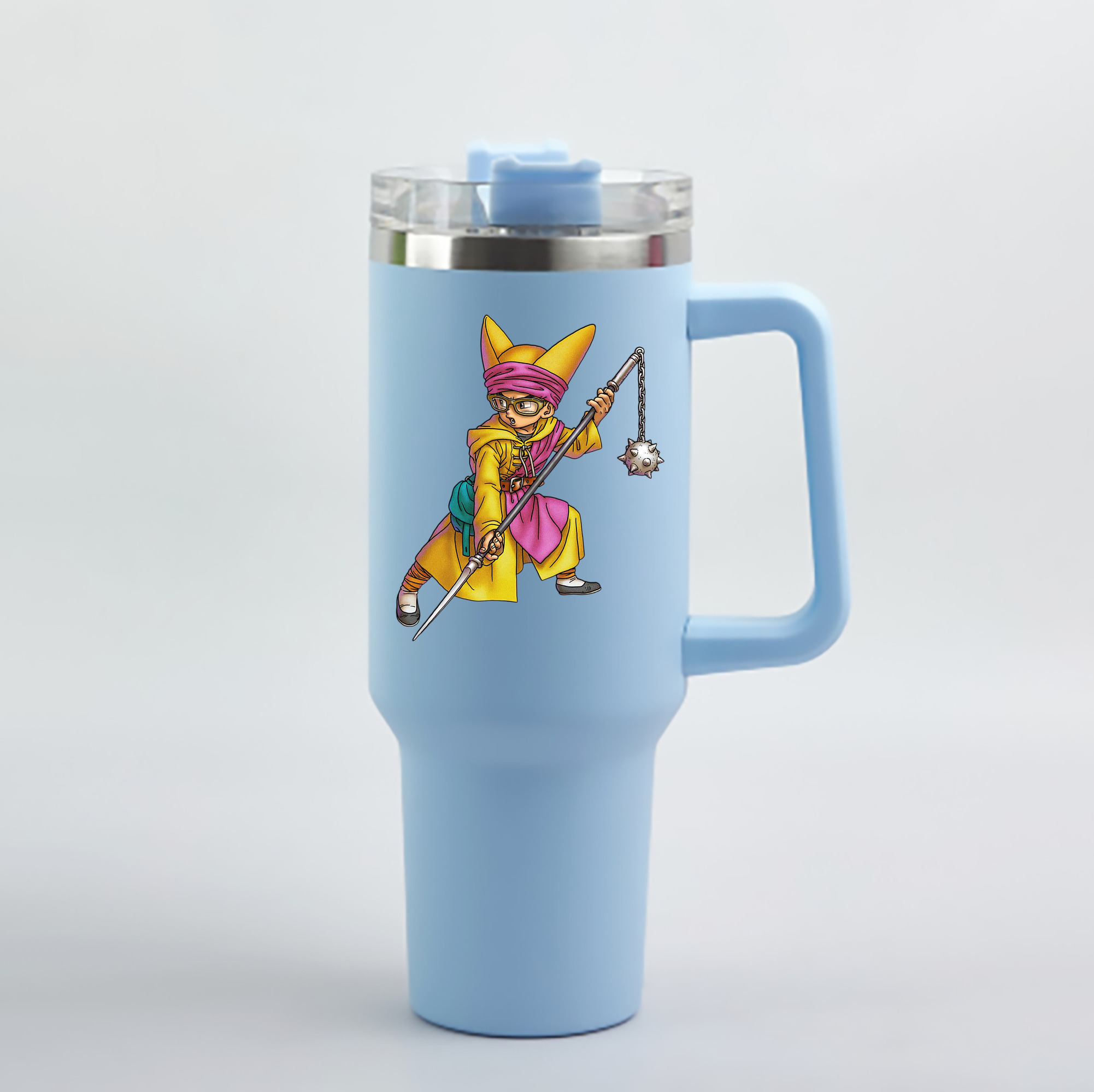 （画像用） ドラゴンクエスト Doragon Kuesuto Dragon Quest 1200mL車用タンブラー - クリスタルステッカー（プラスチックストロー付き）