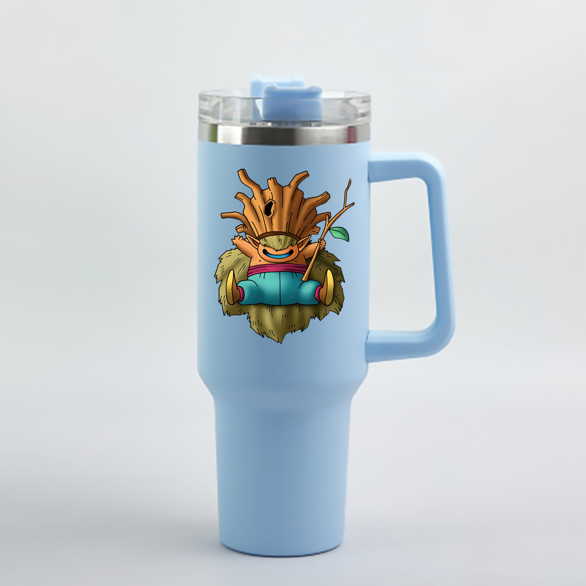 （画像用） ドラゴンクエスト Doragon Kuesuto Dragon Quest 1200mL車用タンブラー - クリスタルステッカー（プラスチックストロー付き）