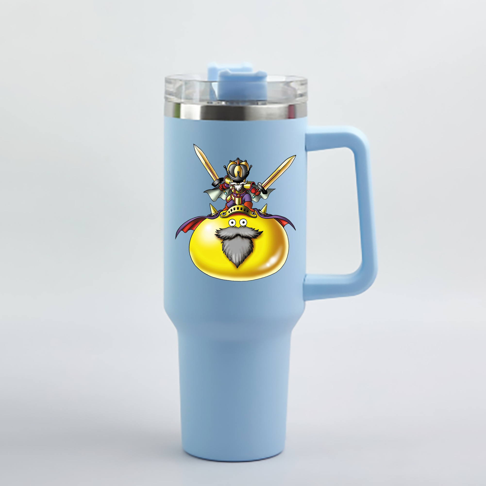 （画像用） ドラゴンクエスト Doragon Kuesuto Dragon Quest 1200mL車用タンブラー - クリスタルステッカー（プラスチックストロー付き）