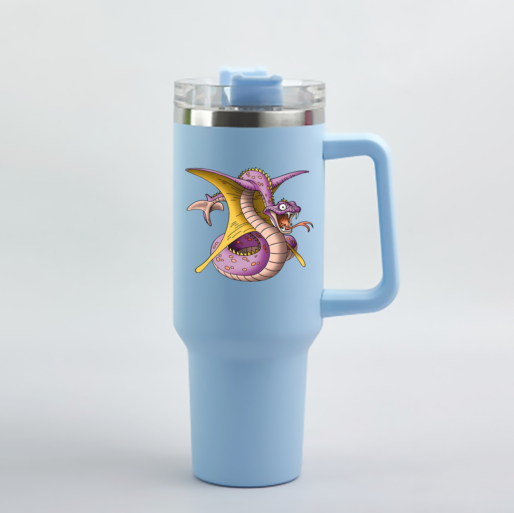 （画像用） ドラゴンクエスト Doragon Kuesuto Dragon Quest 1200mL車用タンブラー - クリスタルステッカー（プラスチックストロー付き）