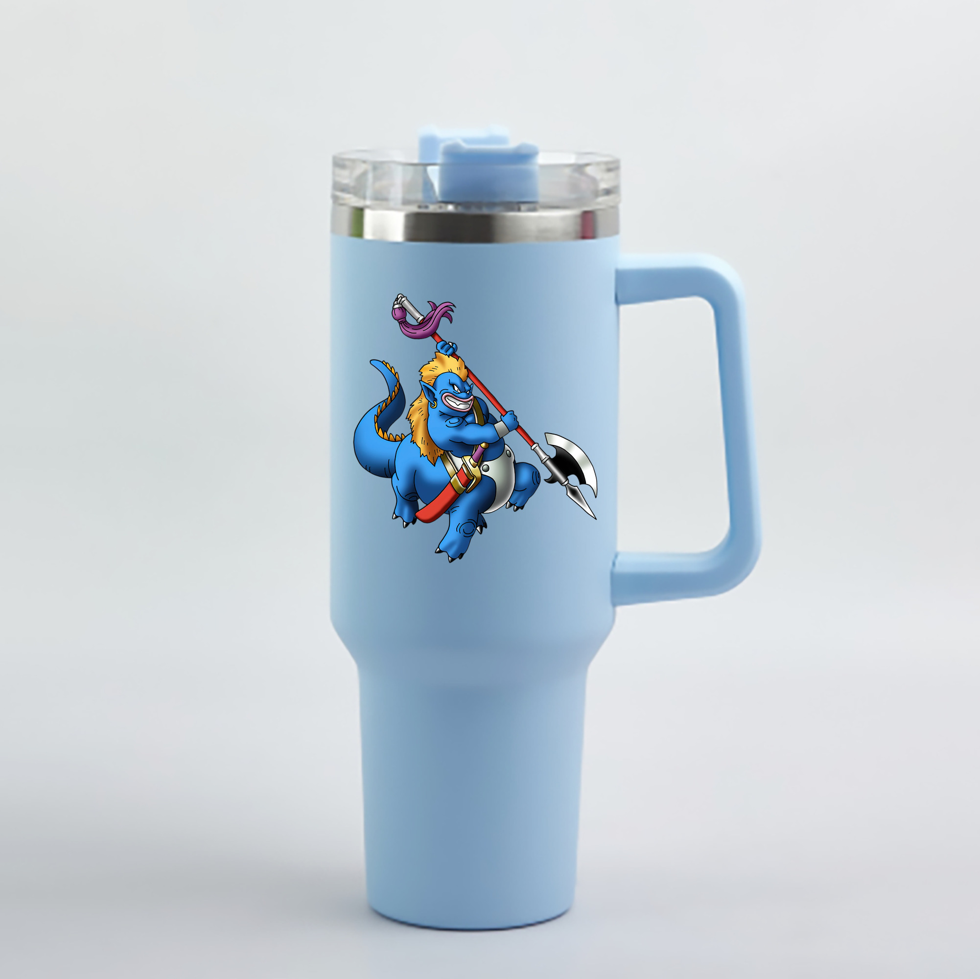 （画像用） ドラゴンクエスト Doragon Kuesuto Dragon Quest 1200mL車用タンブラー - クリスタルステッカー（プラスチックストロー付き）