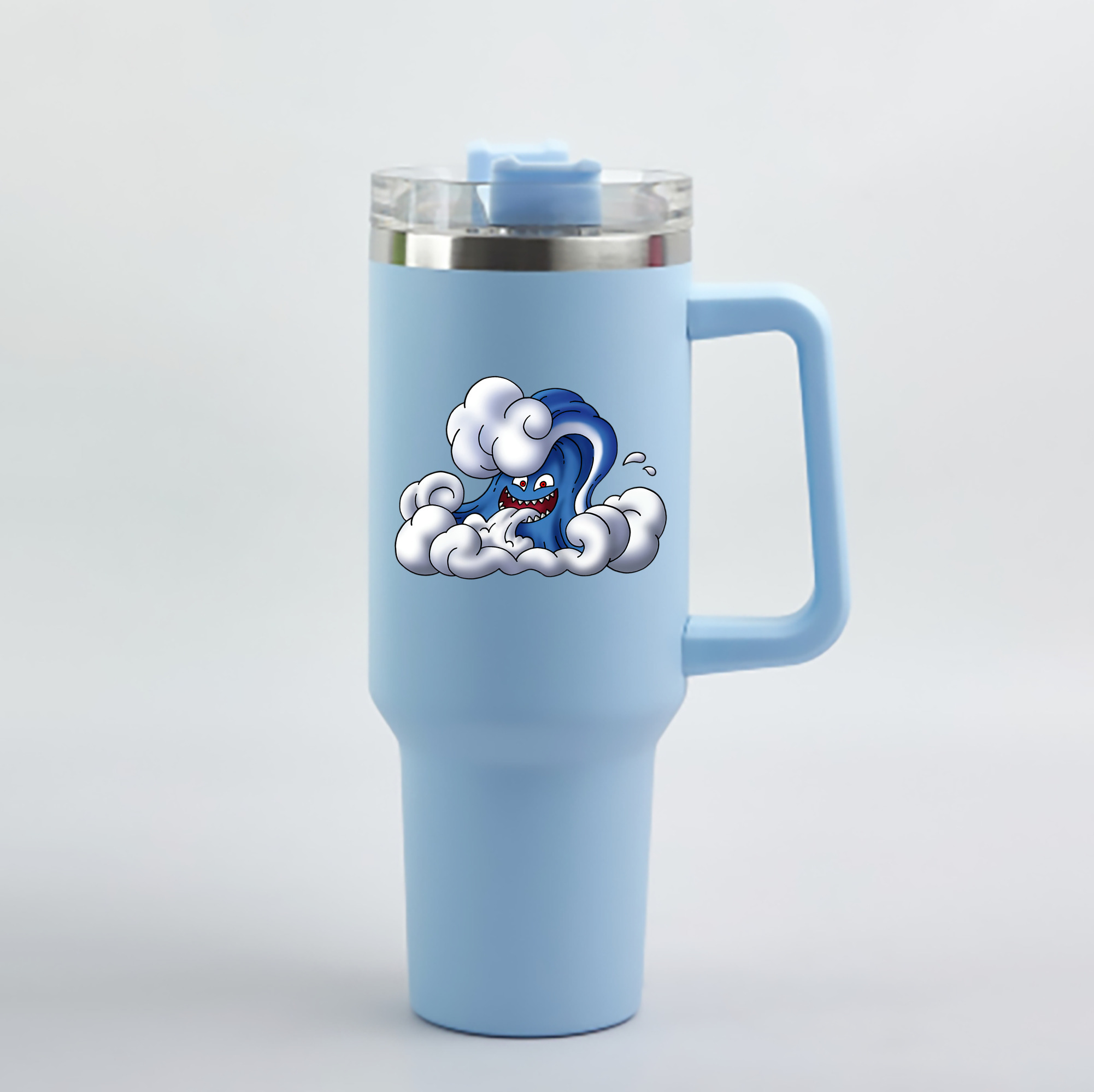 （画像用） ドラゴンクエスト Doragon Kuesuto Dragon Quest 1200mL車用タンブラー - クリスタルステッカー（プラスチックストロー付き）