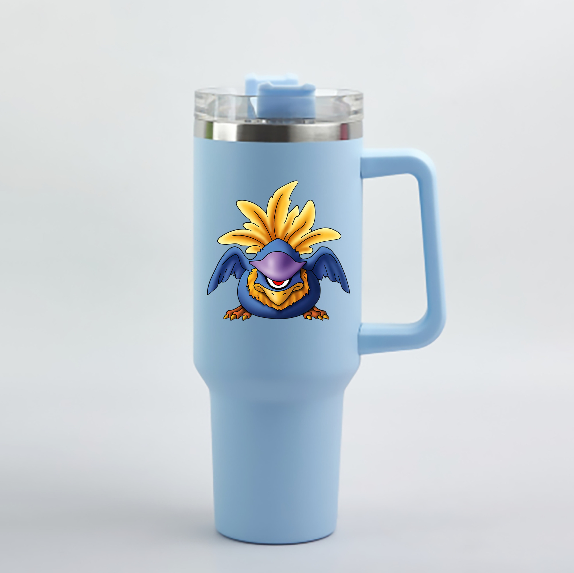 （画像用） ドラゴンクエスト Doragon Kuesuto Dragon Quest 1200mL車用タンブラー - クリスタルステッカー（プラスチックストロー付き）