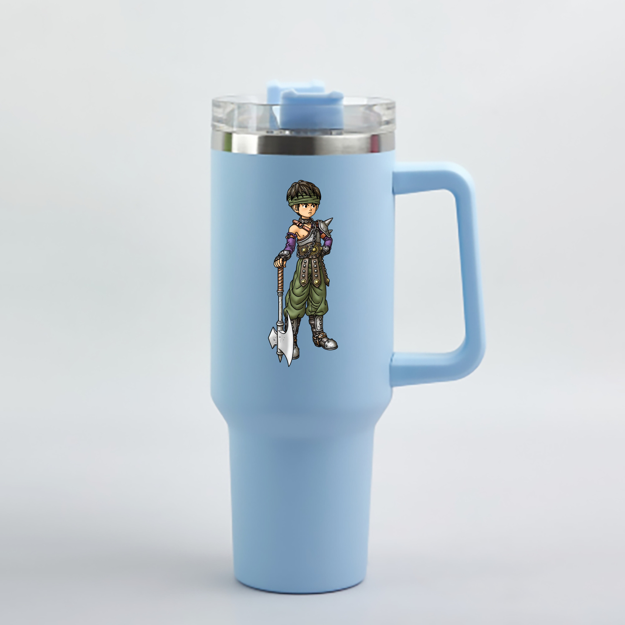 （画像用） ドラゴンクエスト Doragon Kuesuto Dragon Quest 1200mL車用タンブラー - クリスタルステッカー（プラスチックストロー付き）