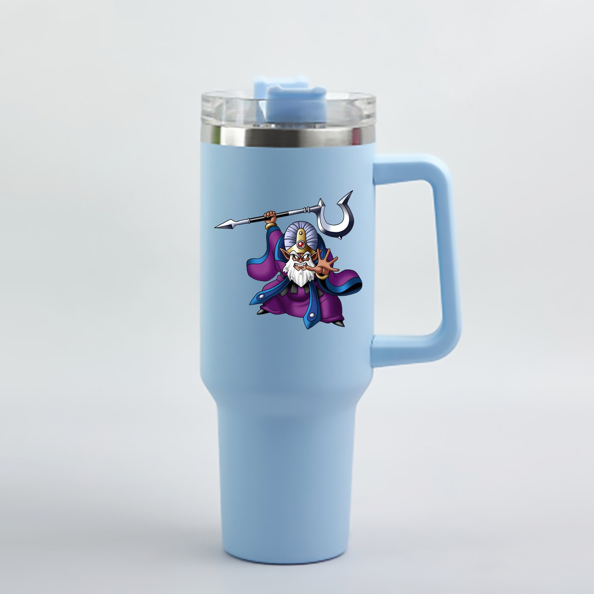（画像用） ドラゴンクエスト Doragon Kuesuto Dragon Quest 1200mL車用タンブラー - クリスタルステッカー（プラスチックストロー付き）