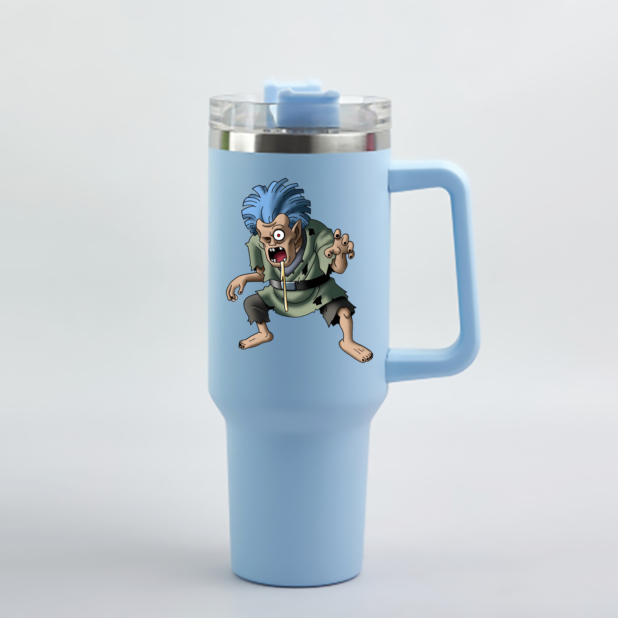 （画像用） ドラゴンクエスト Doragon Kuesuto Dragon Quest 1200mL車用タンブラー - クリスタルステッカー（プラスチックストロー付き）