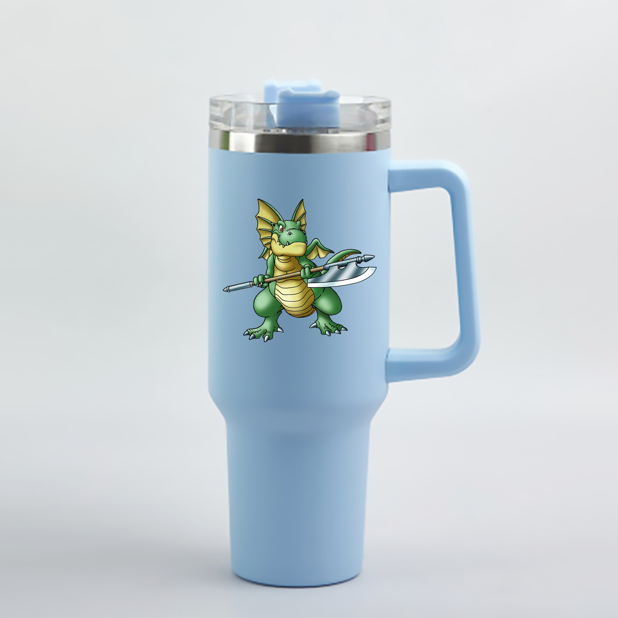 （画像用） ドラゴンクエスト Doragon Kuesuto Dragon Quest 1200mL車用タンブラー - クリスタルステッカー（プラスチックストロー付き）