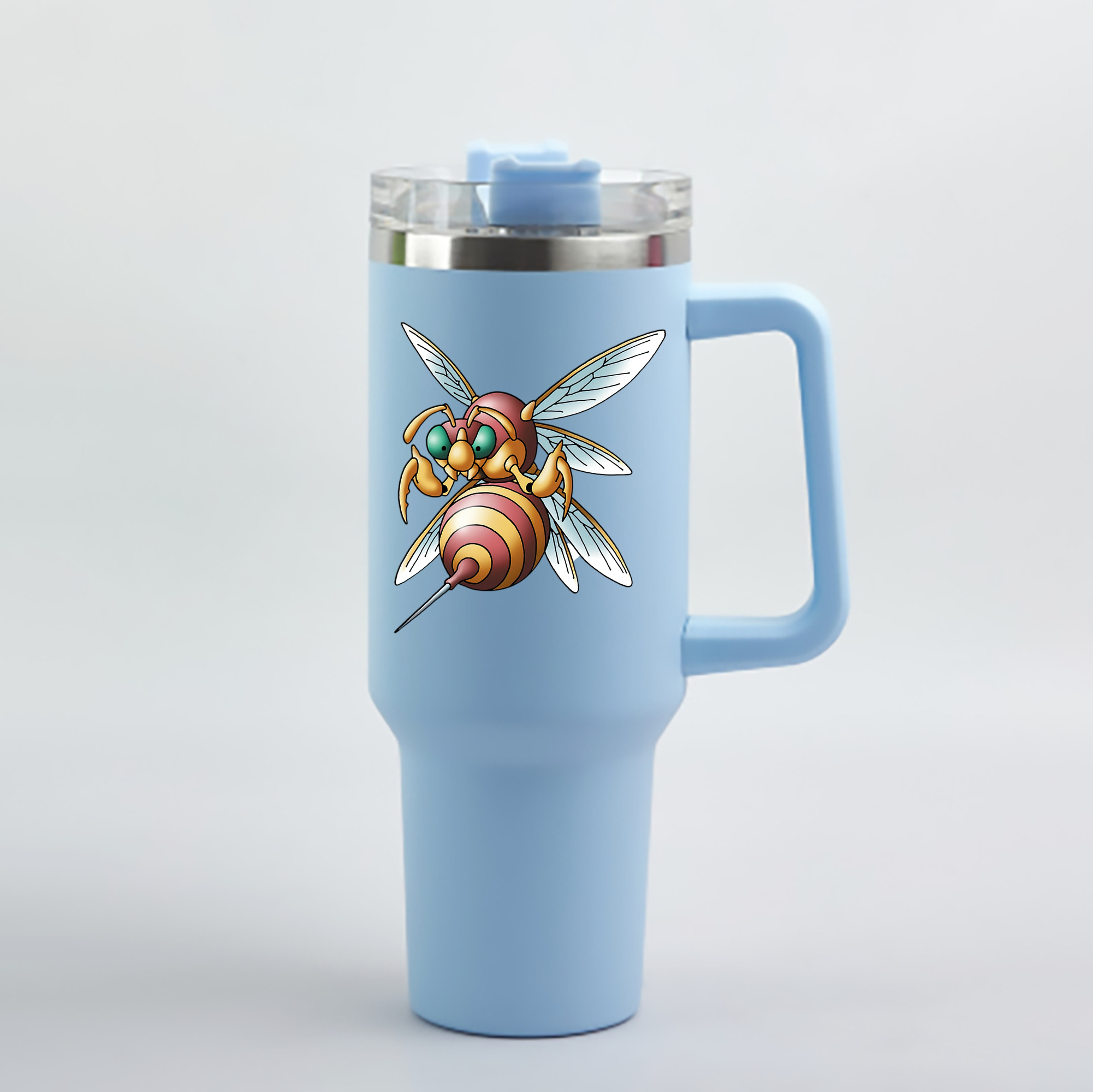 （画像用） ドラゴンクエスト Doragon Kuesuto Dragon Quest 1200mL車用タンブラー - クリスタルステッカー（プラスチックストロー付き）