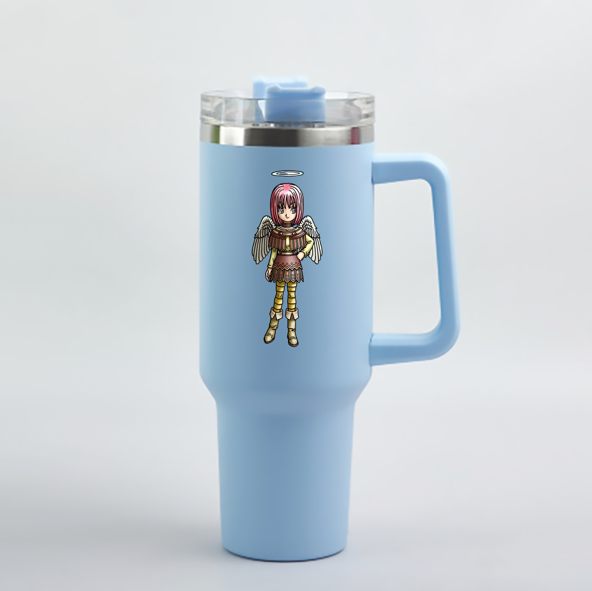（画像用） ドラゴンクエスト Doragon Kuesuto Dragon Quest 1200mL車用タンブラー - クリスタルステッカー（プラスチックストロー付き）