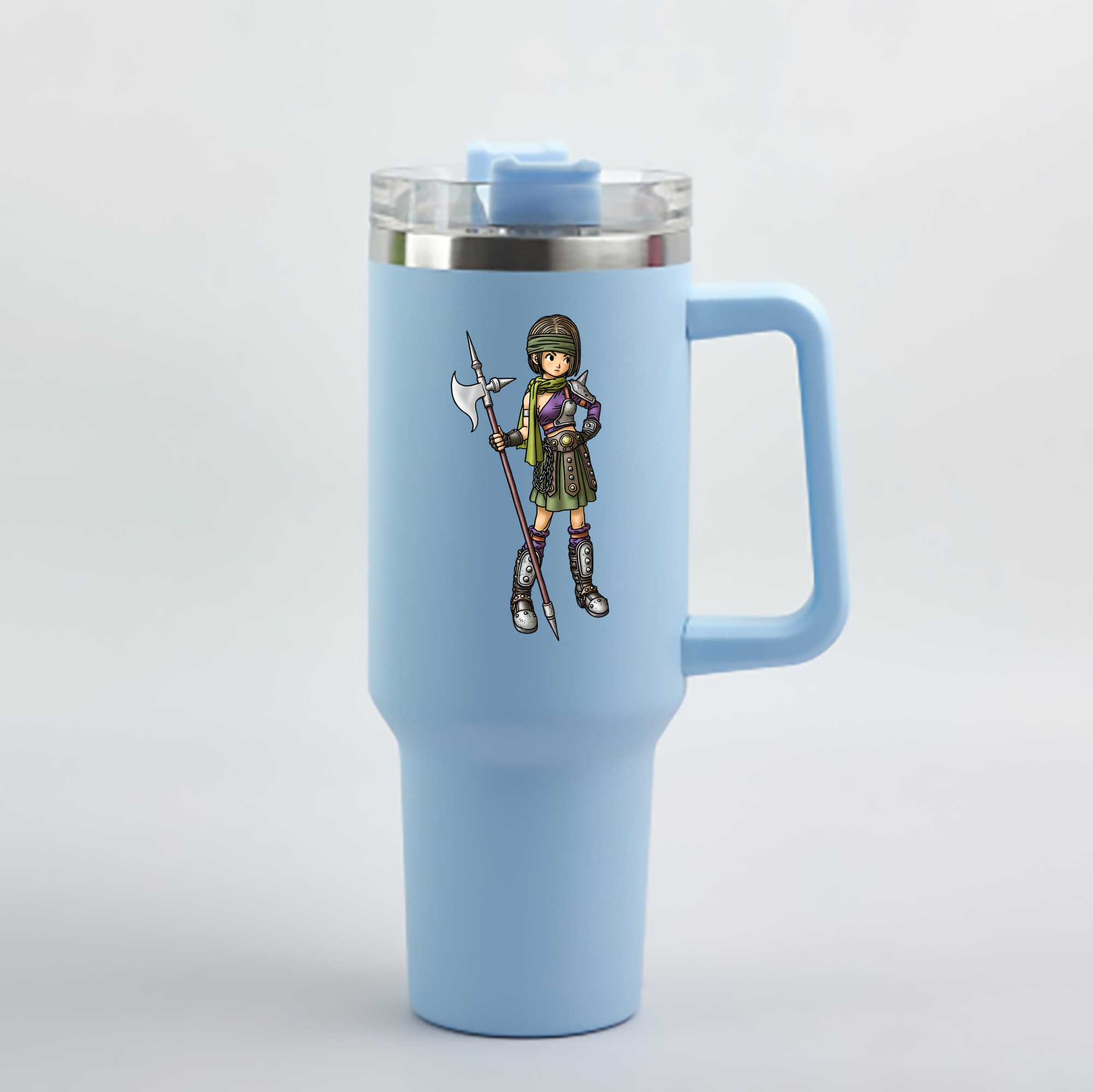 （画像用） ドラゴンクエスト Doragon Kuesuto Dragon Quest 1200mL車用タンブラー - クリスタルステッカー（プラスチックストロー付き）
