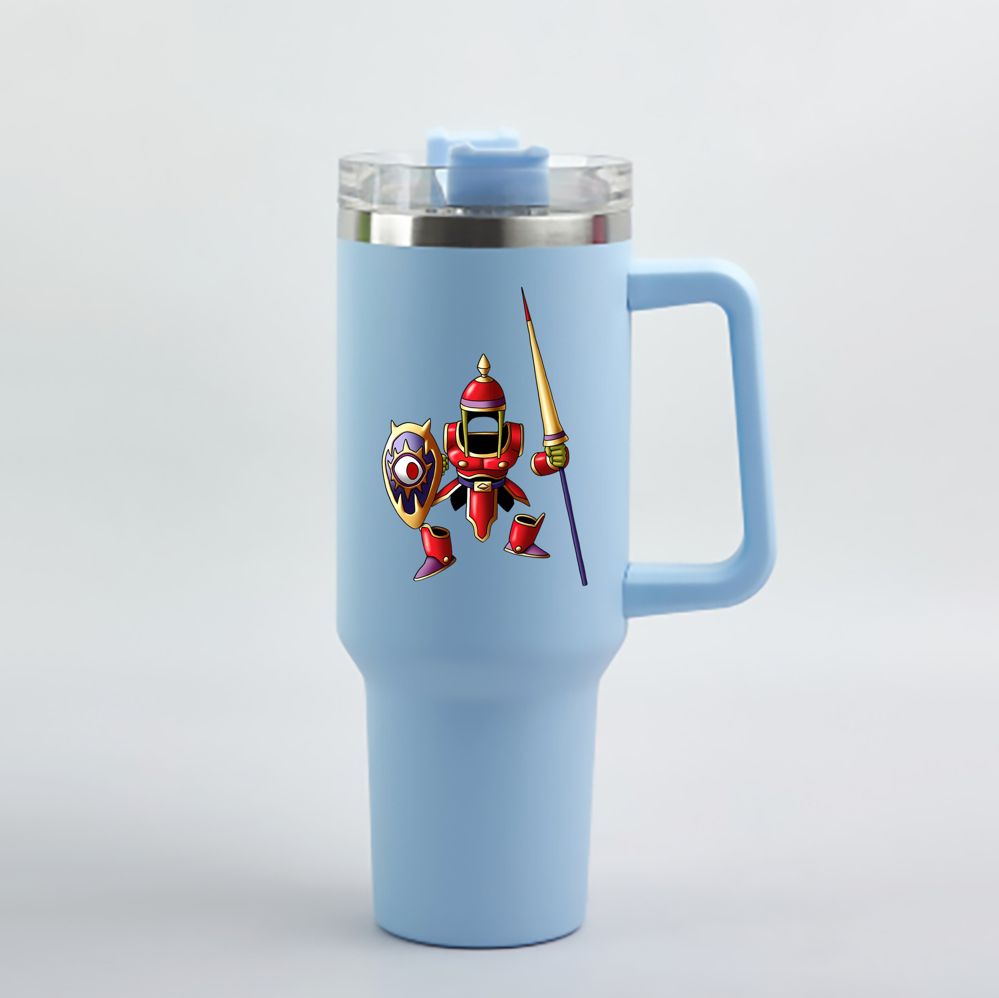 （画像用） ドラゴンクエスト Doragon Kuesuto Dragon Quest 1200mL車用タンブラー - クリスタルステッカー（プラスチックストロー付き）