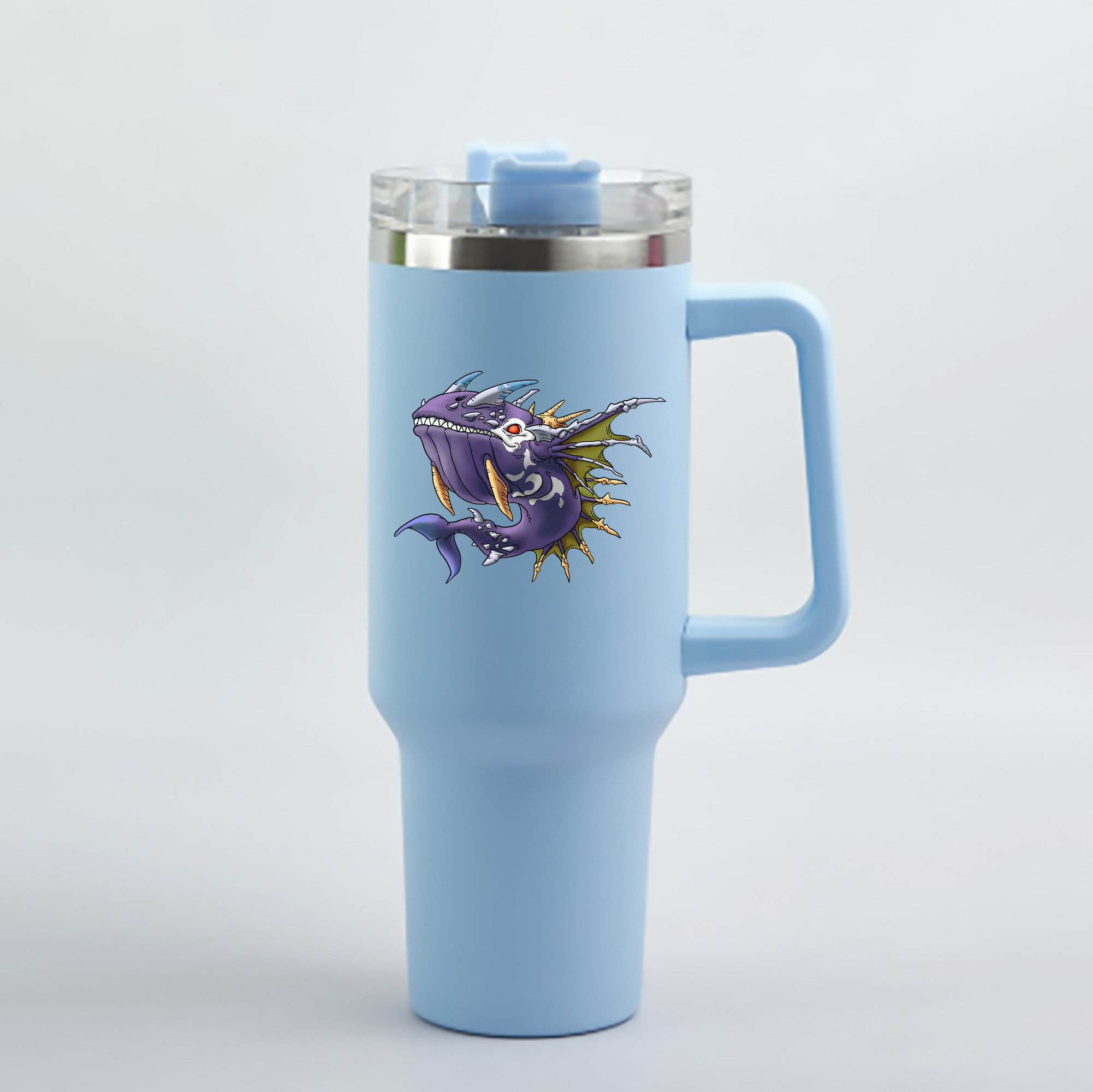 （画像用） ドラゴンクエスト Doragon Kuesuto Dragon Quest 1200mL車用タンブラー - クリスタルステッカー（プラスチックストロー付き）