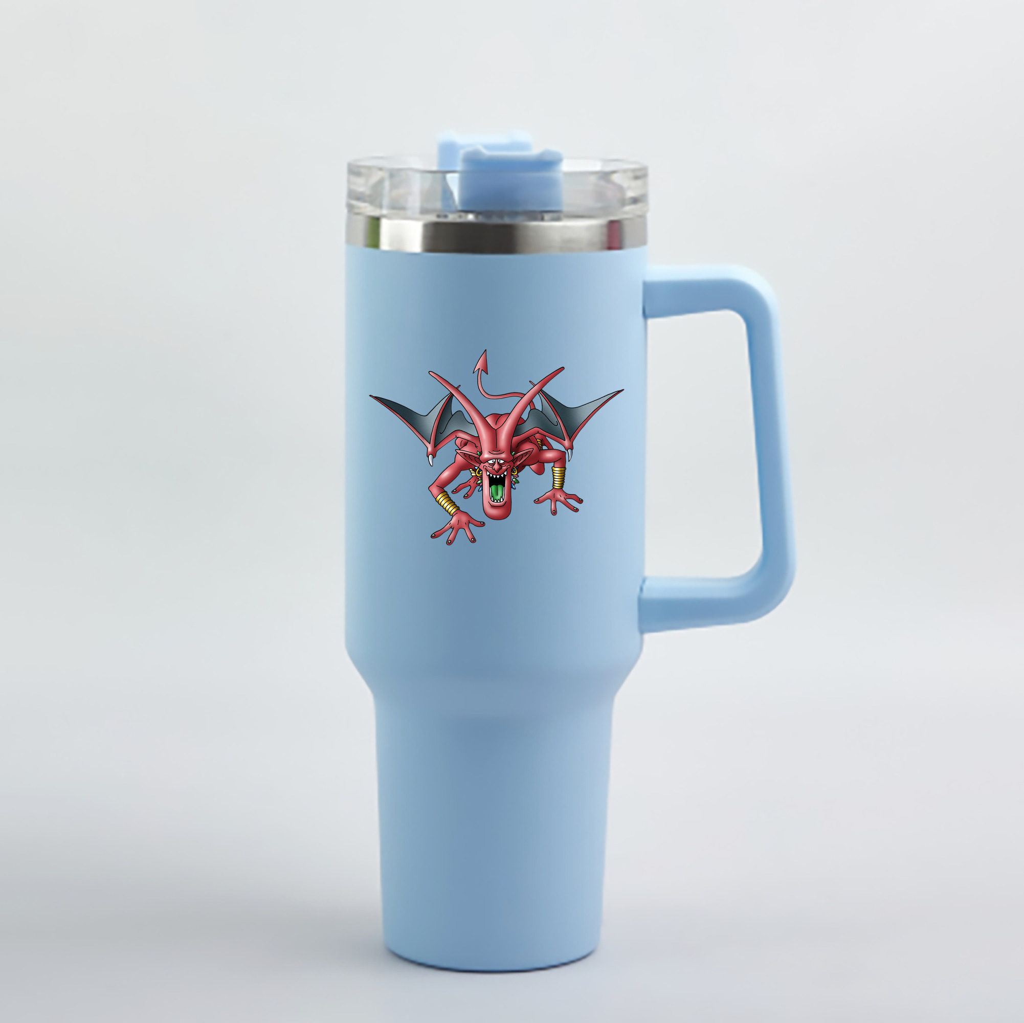 （画像用） ドラゴンクエスト Doragon Kuesuto Dragon Quest 1200mL車用タンブラー - クリスタルステッカー（プラスチックストロー付き）