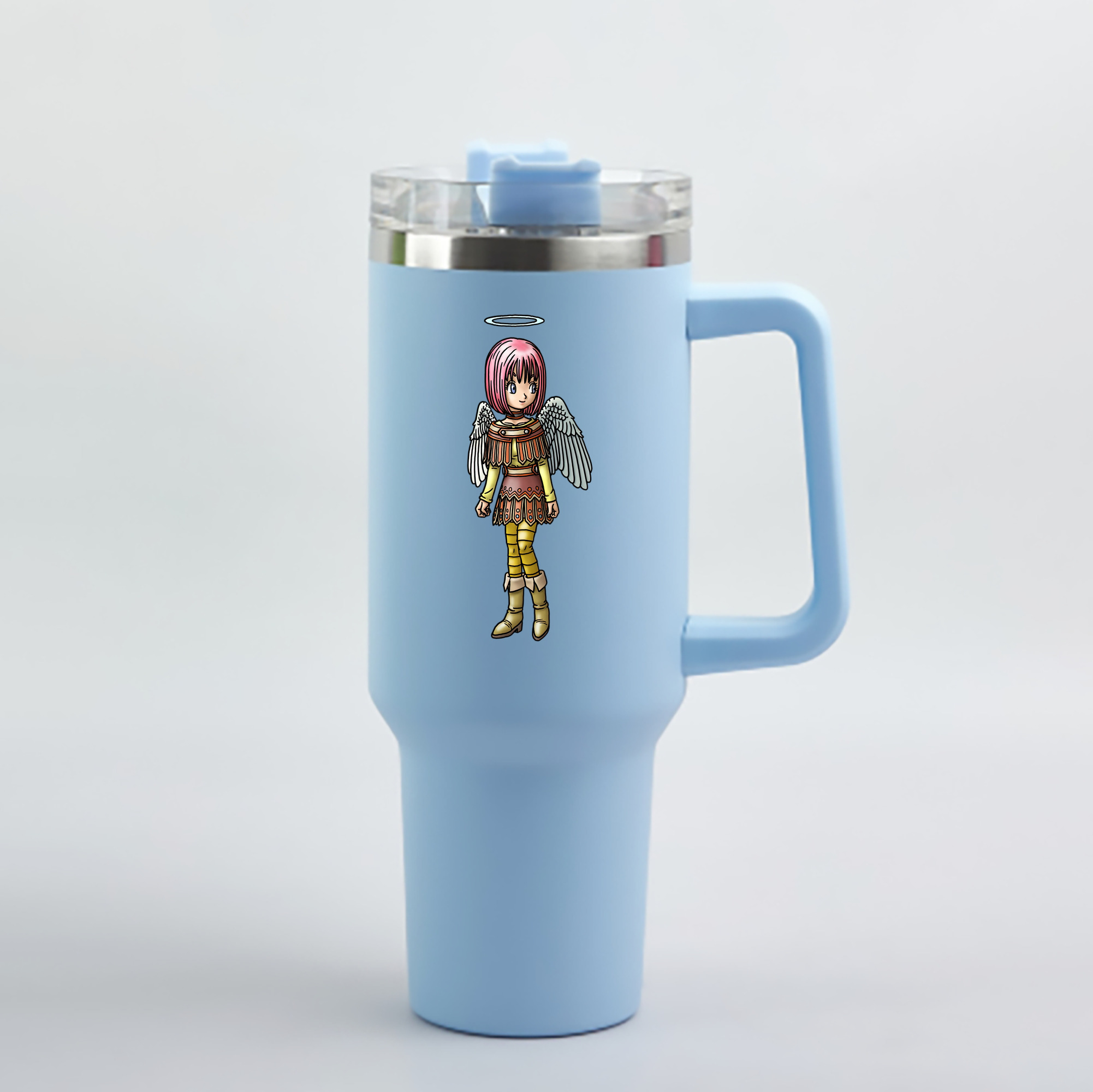 （画像用） ドラゴンクエスト Doragon Kuesuto Dragon Quest 1200mL車用タンブラー - クリスタルステッカー（プラスチックストロー付き）