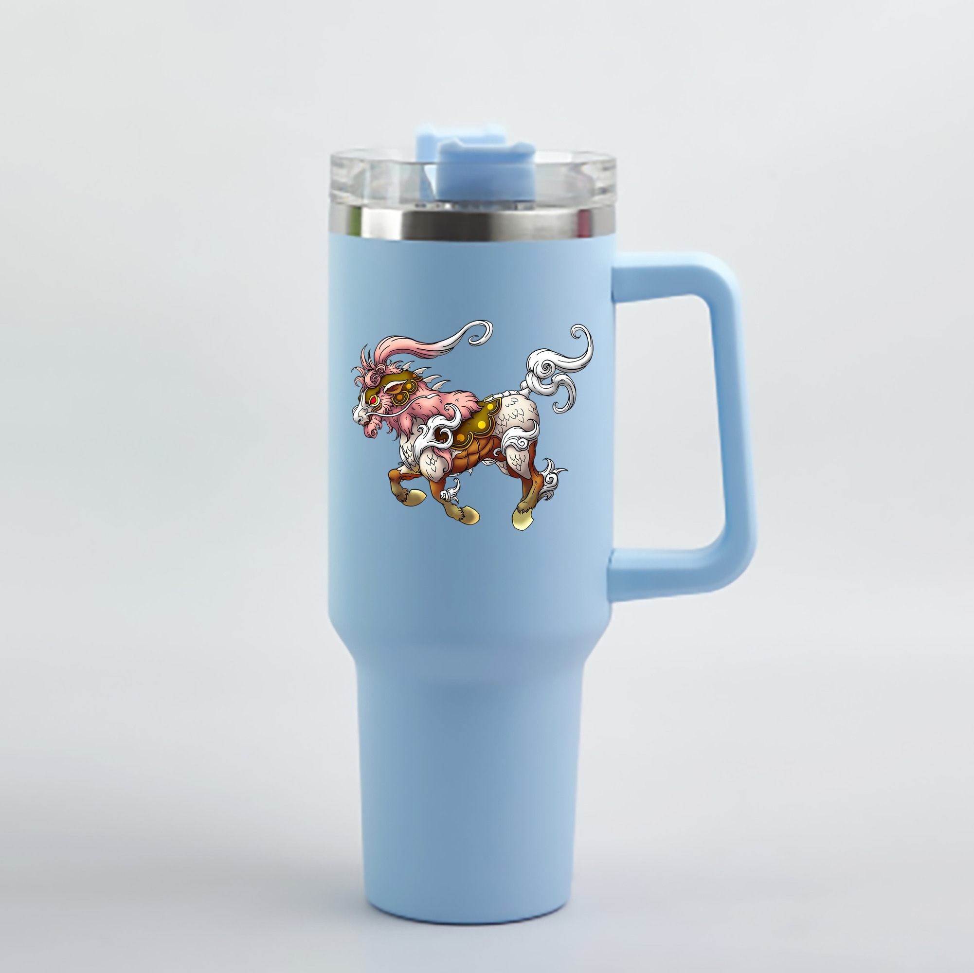 （画像用） ドラゴンクエスト Doragon Kuesuto Dragon Quest 1200mL車用タンブラー - クリスタルステッカー（プラスチックストロー付き）