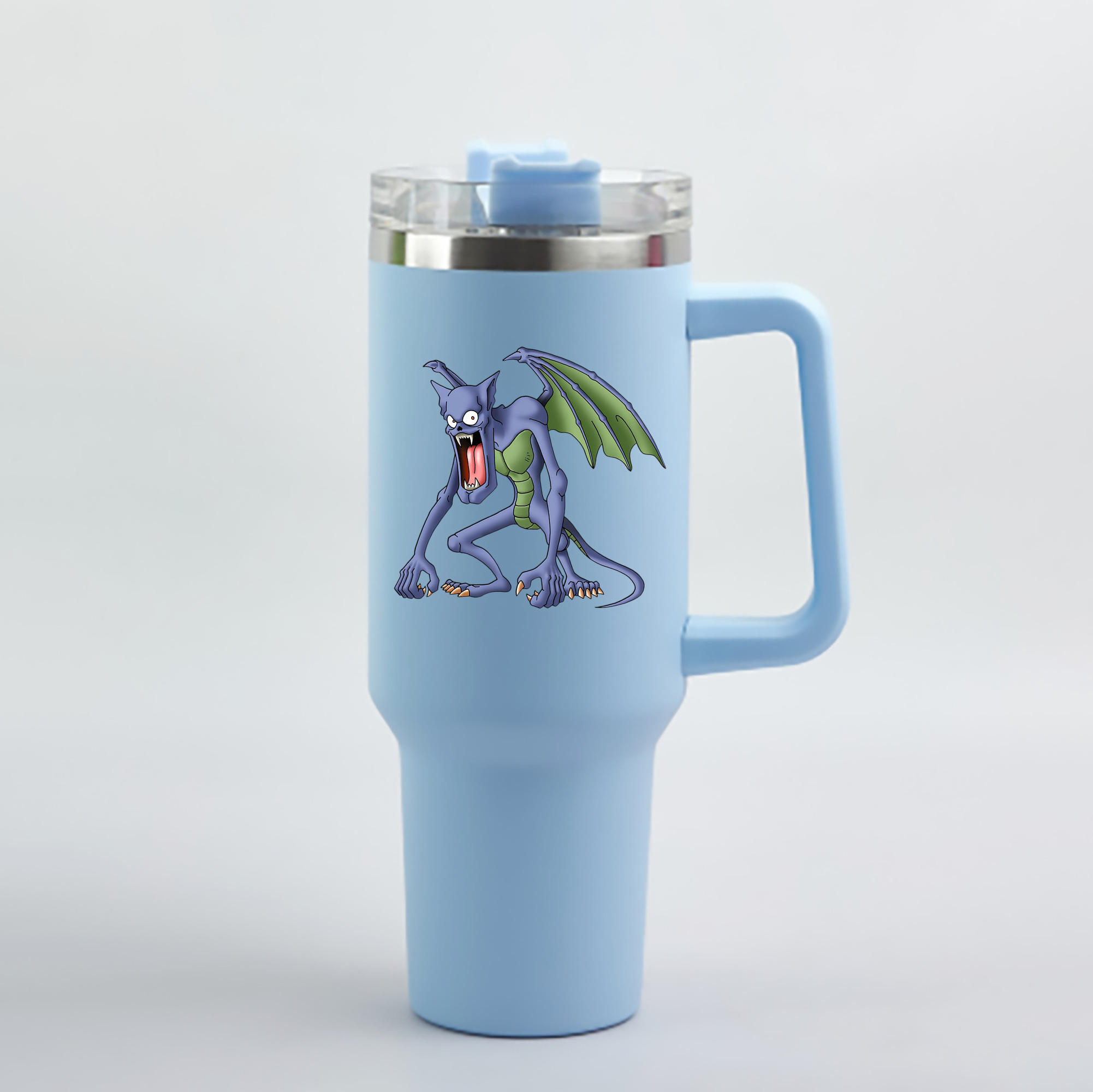 （画像用） ドラゴンクエスト Doragon Kuesuto Dragon Quest 1200mL車用タンブラー - クリスタルステッカー（プラスチックストロー付き）