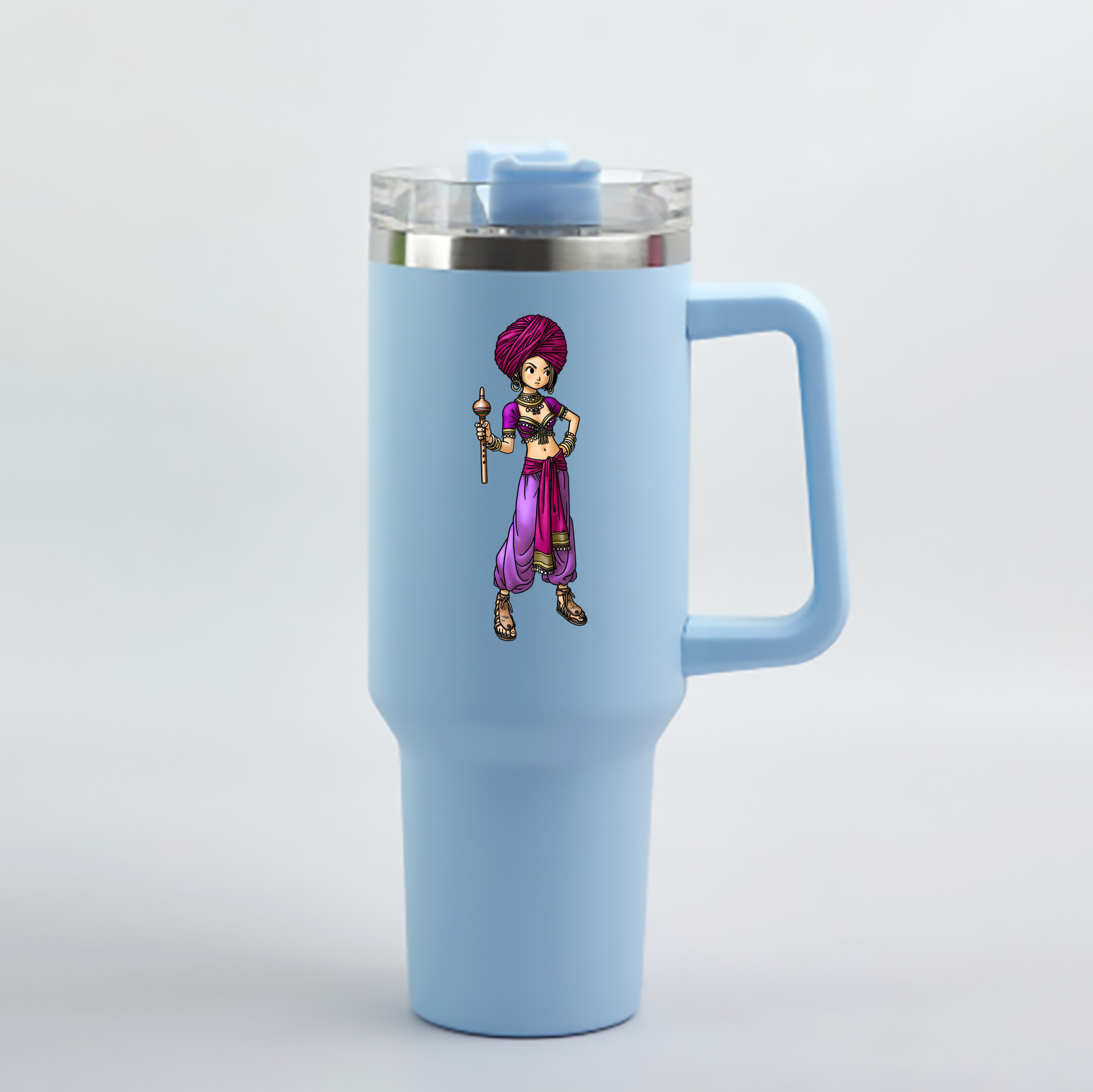 （画像用） ドラゴンクエスト Doragon Kuesuto Dragon Quest 1200mL車用タンブラー - クリスタルステッカー（プラスチックストロー付き）