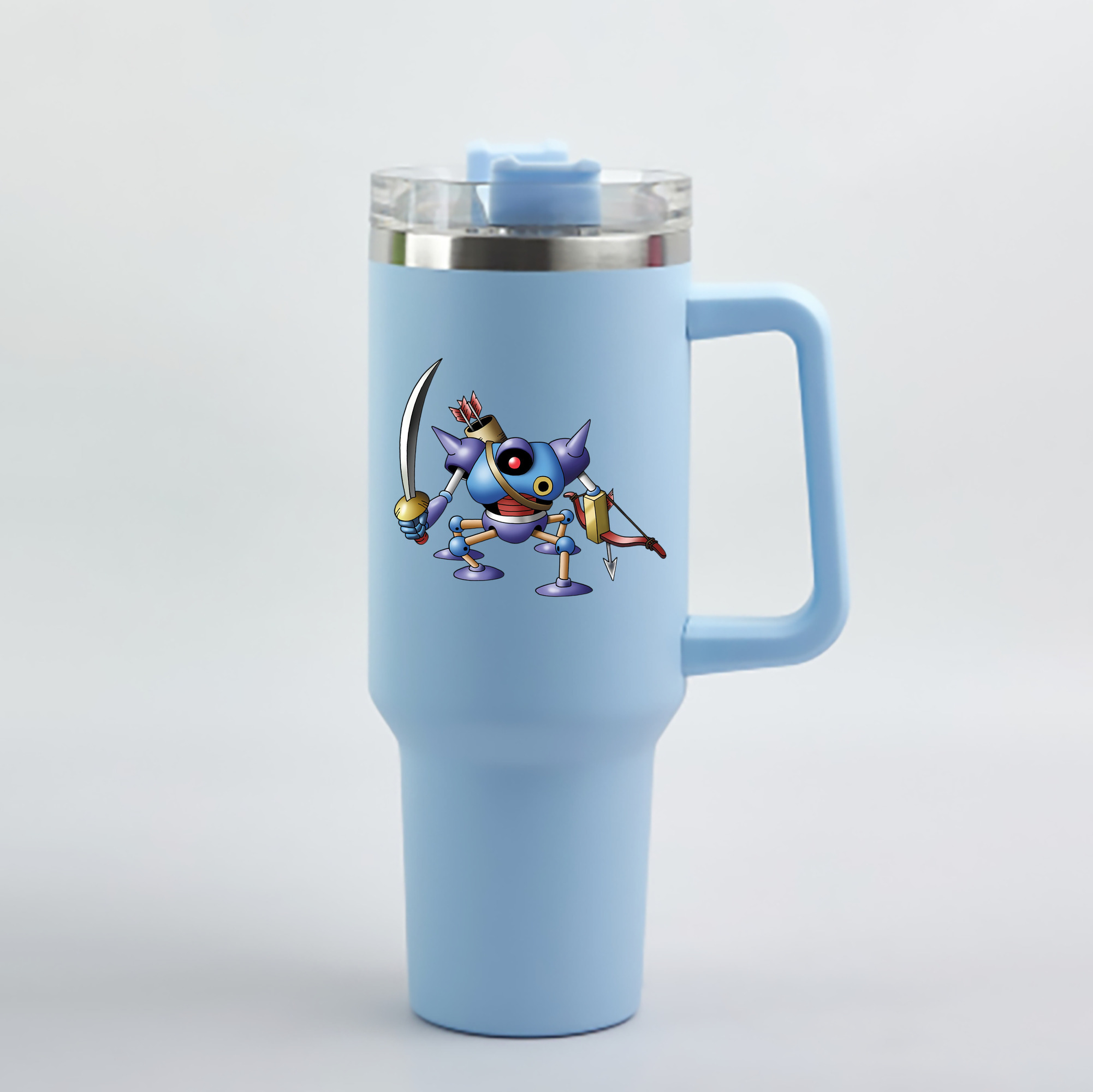 （画像用） ドラゴンクエスト Doragon Kuesuto Dragon Quest 1200mL車用タンブラー - クリスタルステッカー（プラスチックストロー付き）