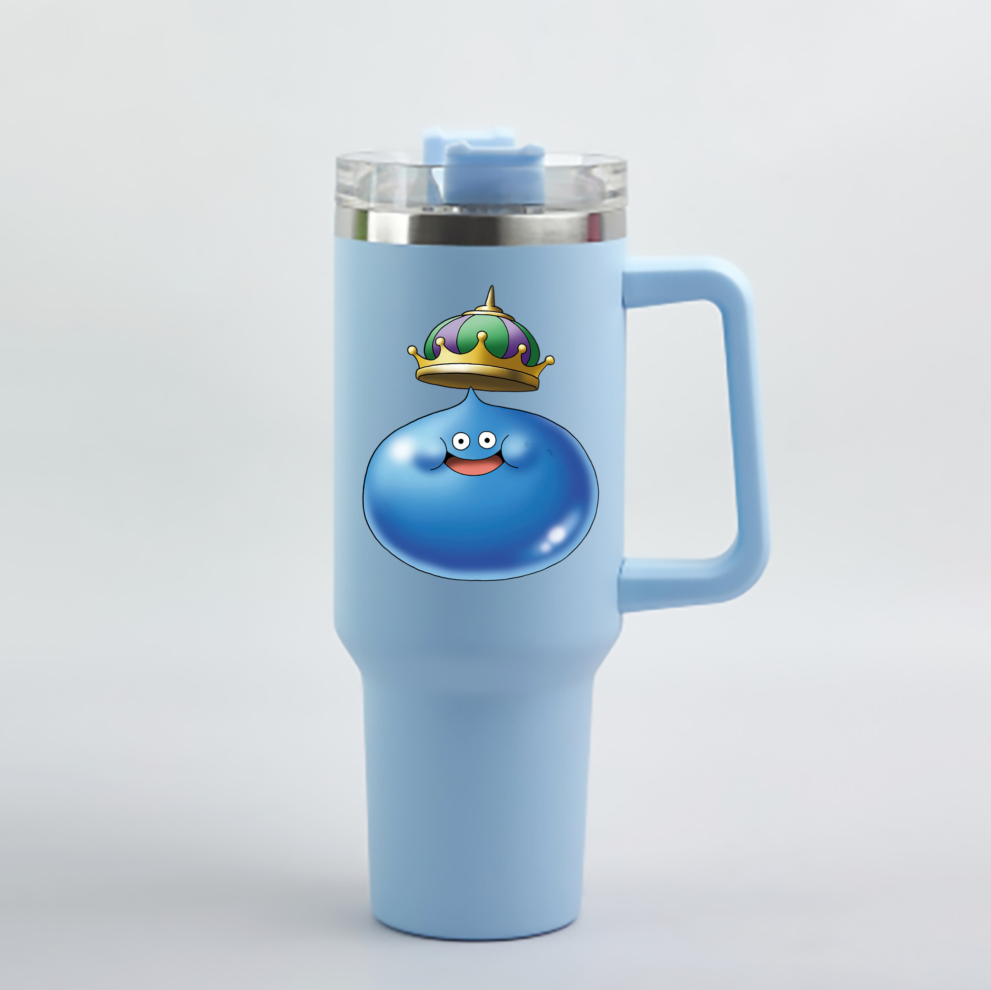 （画像用） ドラゴンクエスト Doragon Kuesuto Dragon Quest 1200mL車用タンブラー - クリスタルステッカー（プラスチックストロー付き）