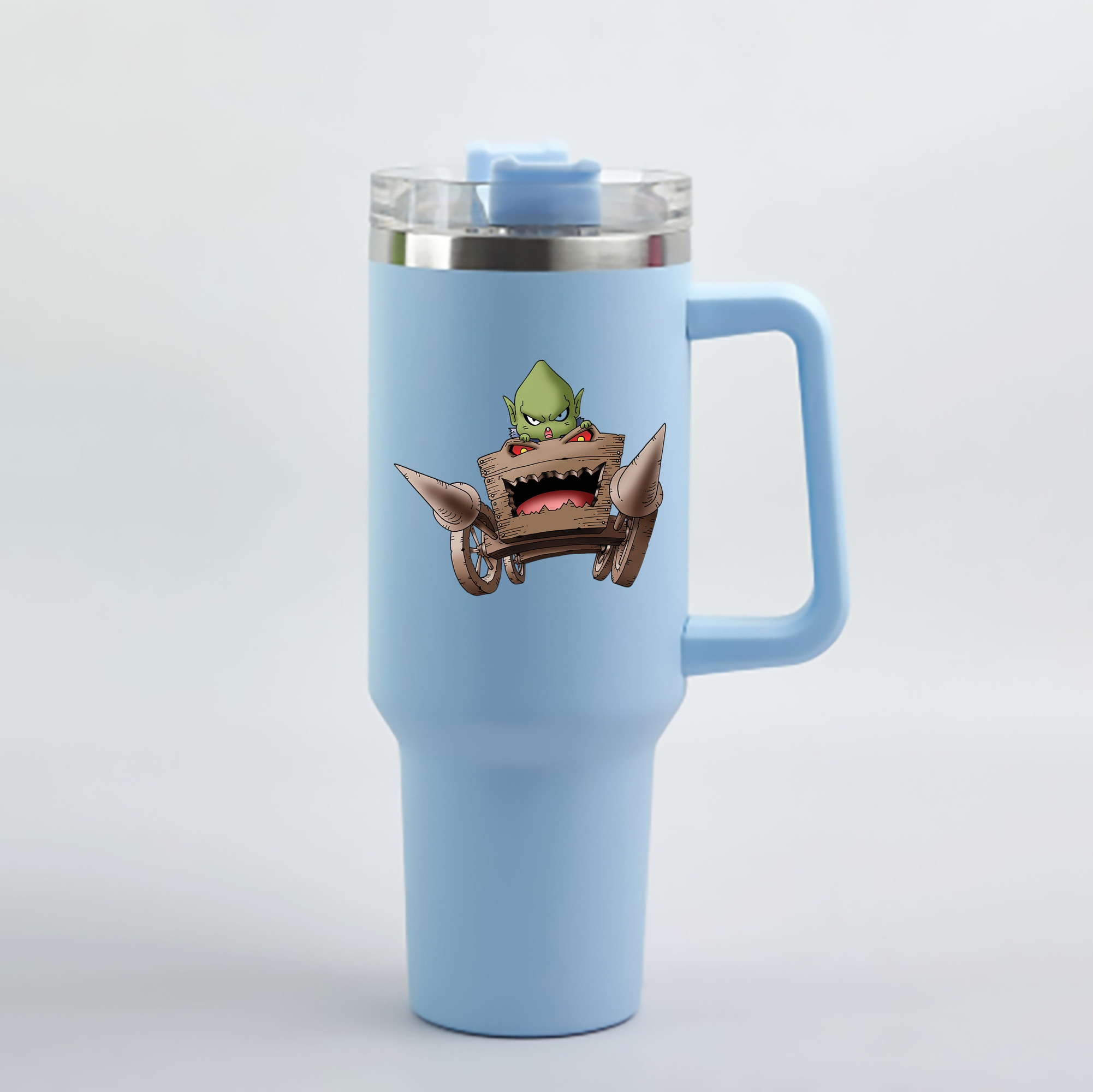 （画像用） ドラゴンクエスト Doragon Kuesuto Dragon Quest 1200mL車用タンブラー - クリスタルステッカー（プラスチックストロー付き）