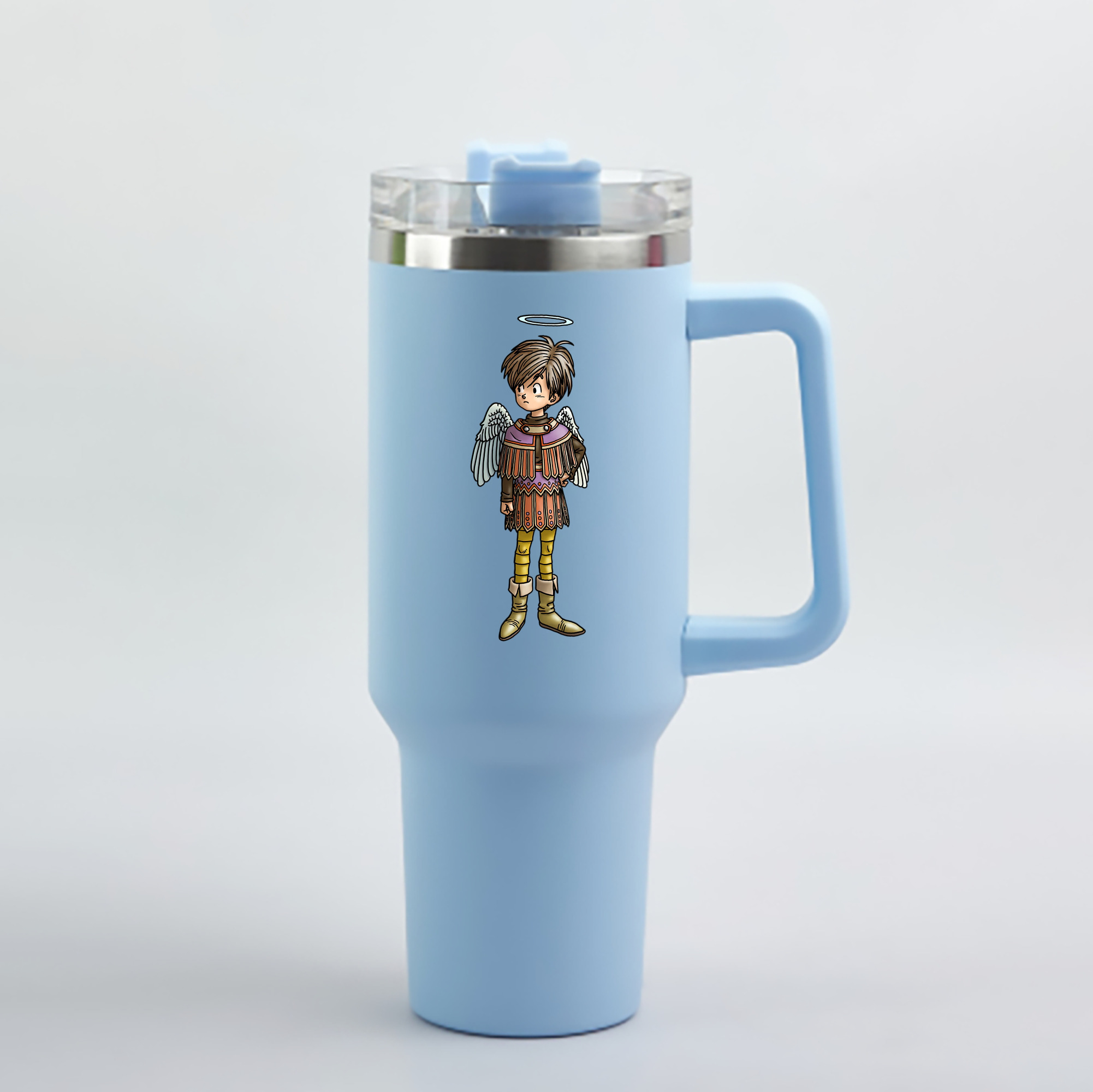 （画像用） ドラゴンクエスト Doragon Kuesuto Dragon Quest 1200mL車用タンブラー - クリスタルステッカー（プラスチックストロー付き）