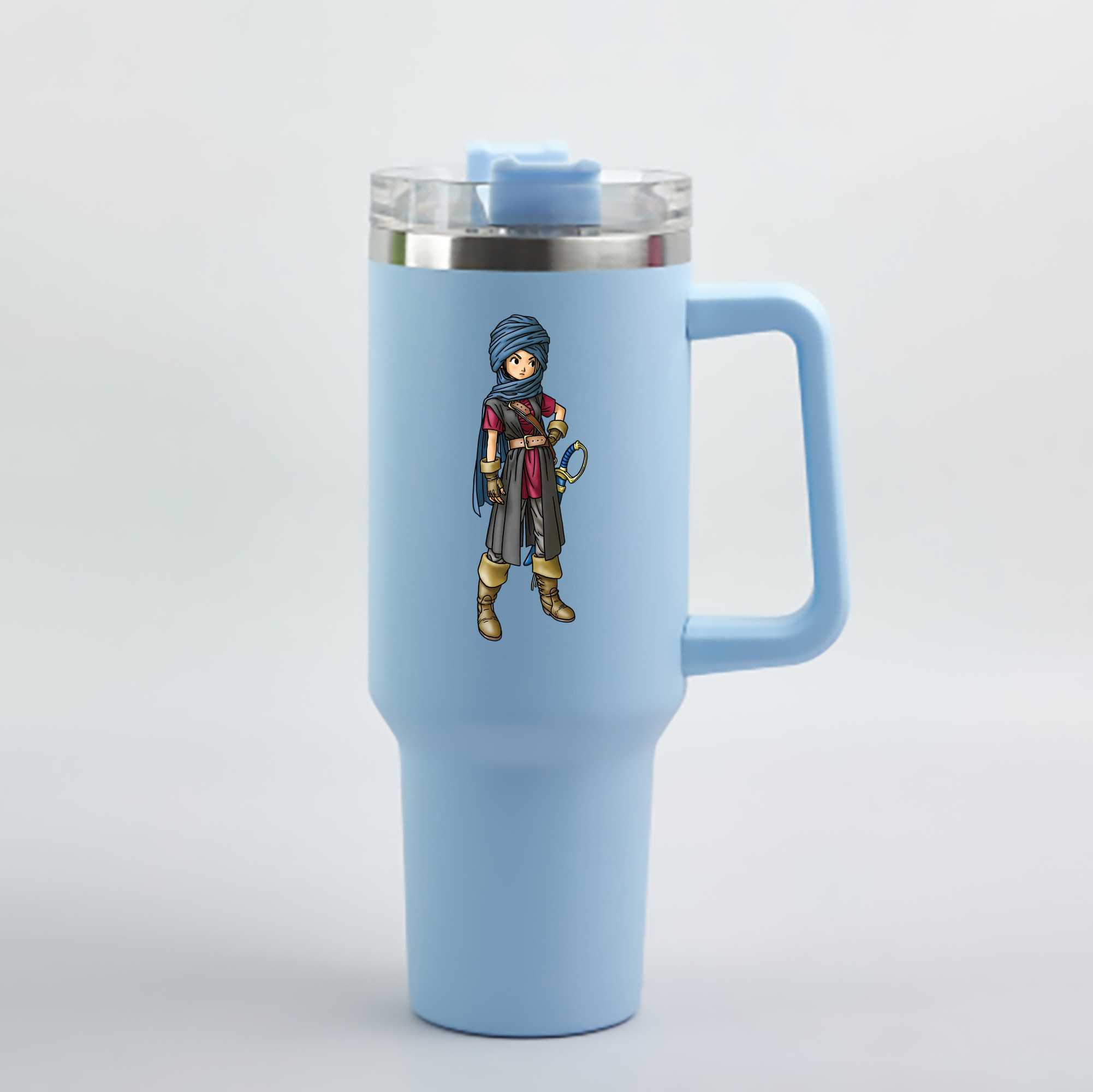 （画像用） ドラゴンクエスト Doragon Kuesuto Dragon Quest 1200mL車用タンブラー - クリスタルステッカー（プラスチックストロー付き）
