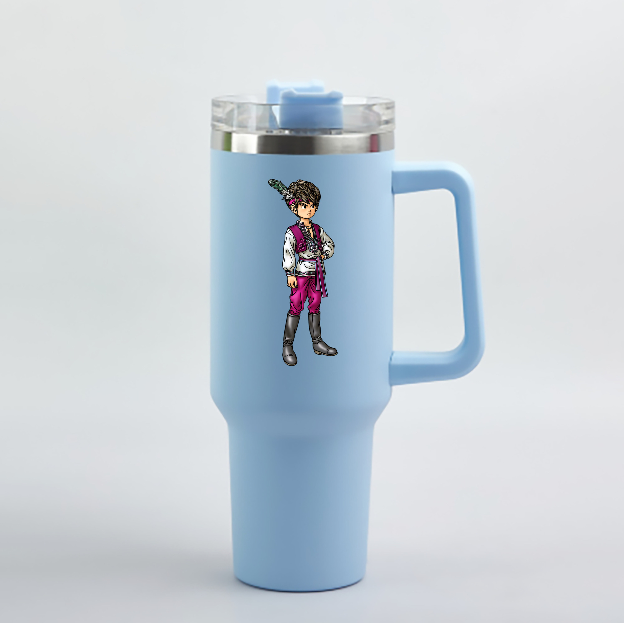 （画像用） ドラゴンクエスト Doragon Kuesuto Dragon Quest 1200mL車用タンブラー - クリスタルステッカー（プラスチックストロー付き）