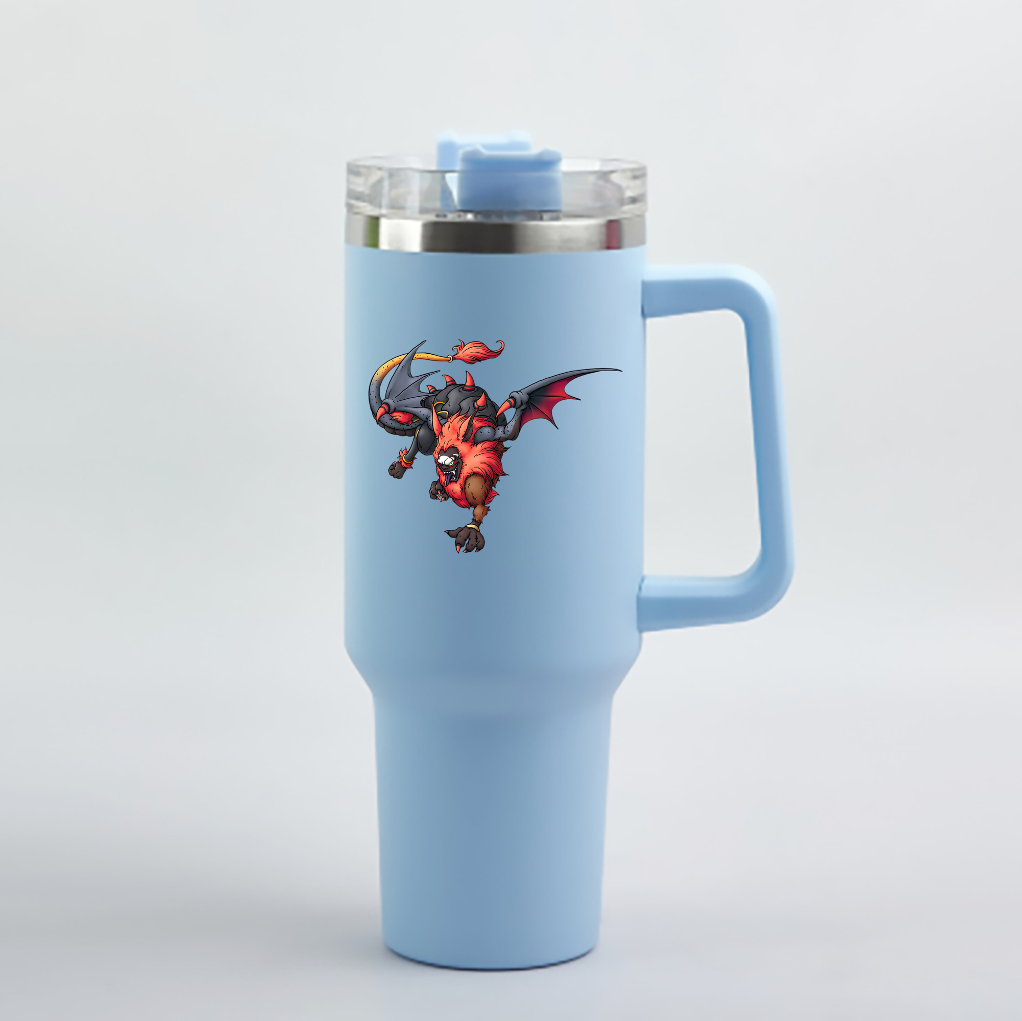 （画像用） ドラゴンクエスト Doragon Kuesuto Dragon Quest 1200mL車用タンブラー - クリスタルステッカー（プラスチックストロー付き）