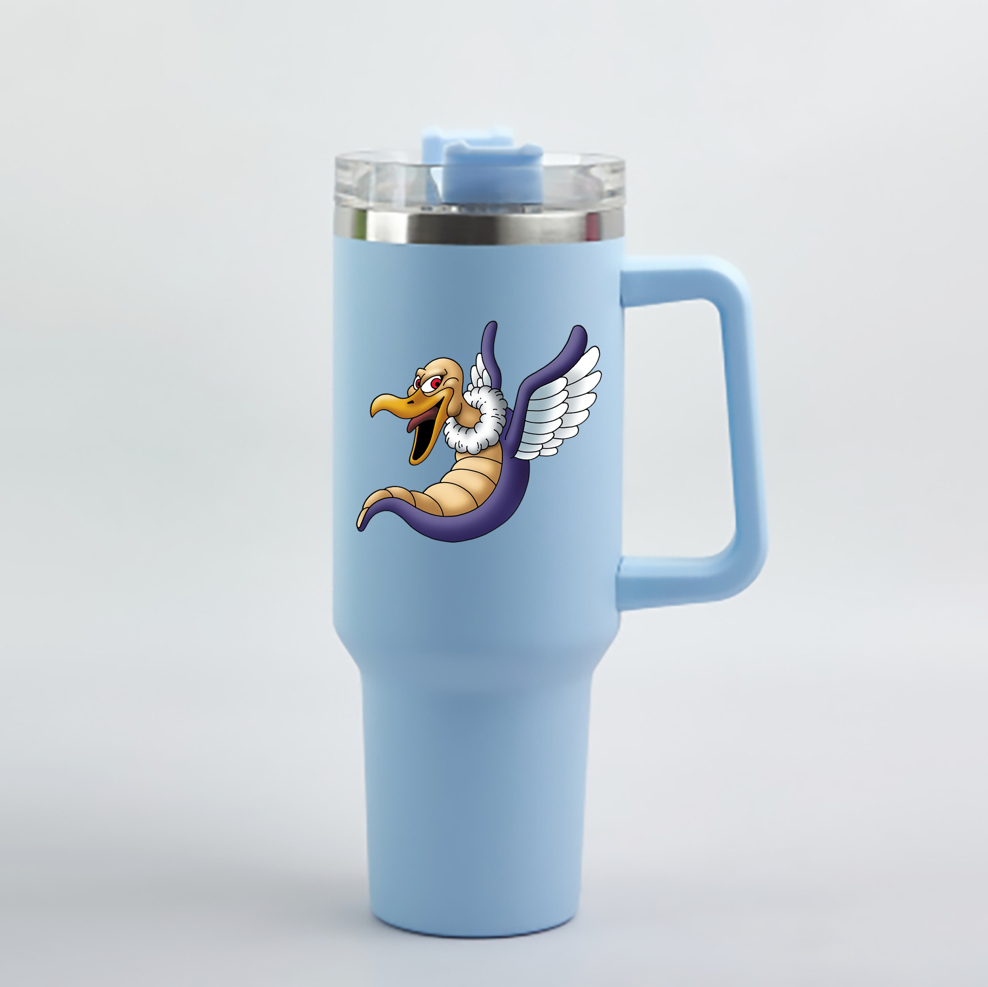 （画像用） ドラゴンクエスト Doragon Kuesuto Dragon Quest 1200mL車用タンブラー - クリスタルステッカー（プラスチックストロー付き）