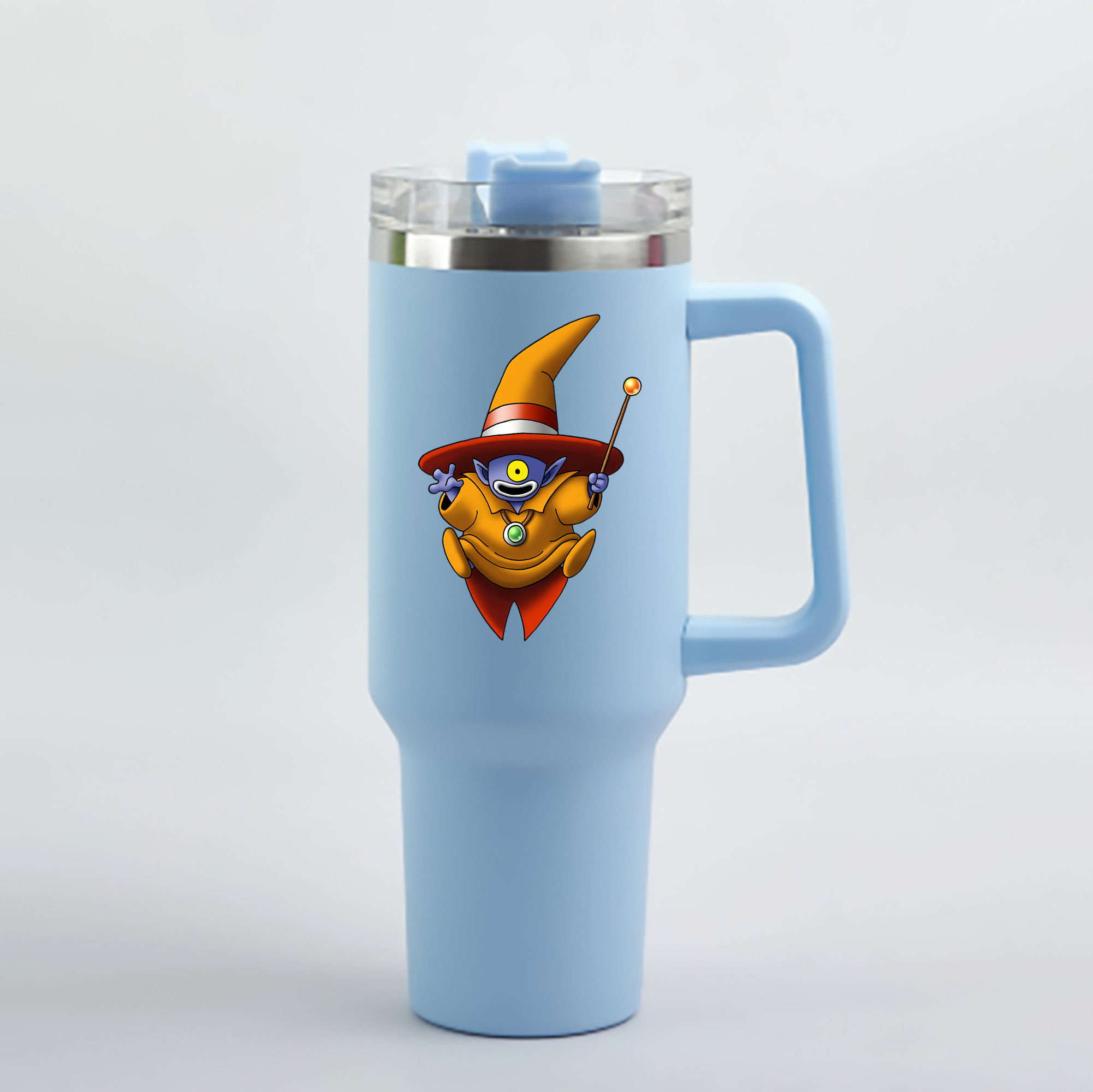 （画像用） ドラゴンクエスト Doragon Kuesuto Dragon Quest 1200mL車用タンブラー - クリスタルステッカー（プラスチックストロー付き）