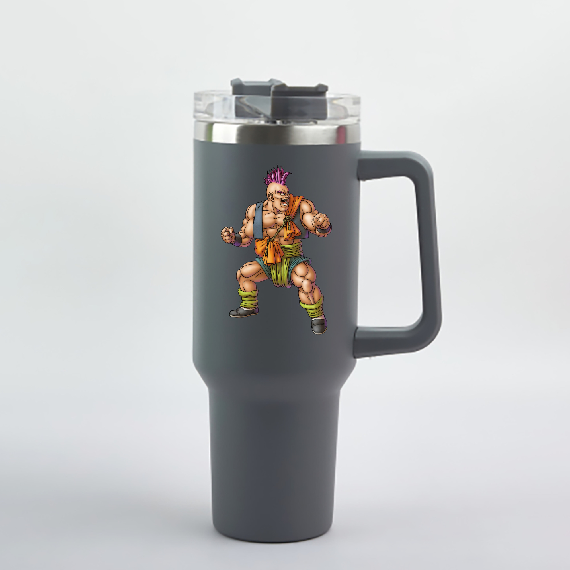 （画像用） ドラゴンクエスト Doragon Kuesuto Dragon Quest 1200mL車用タンブラー - クリスタルステッカー（プラスチックストロー付き）