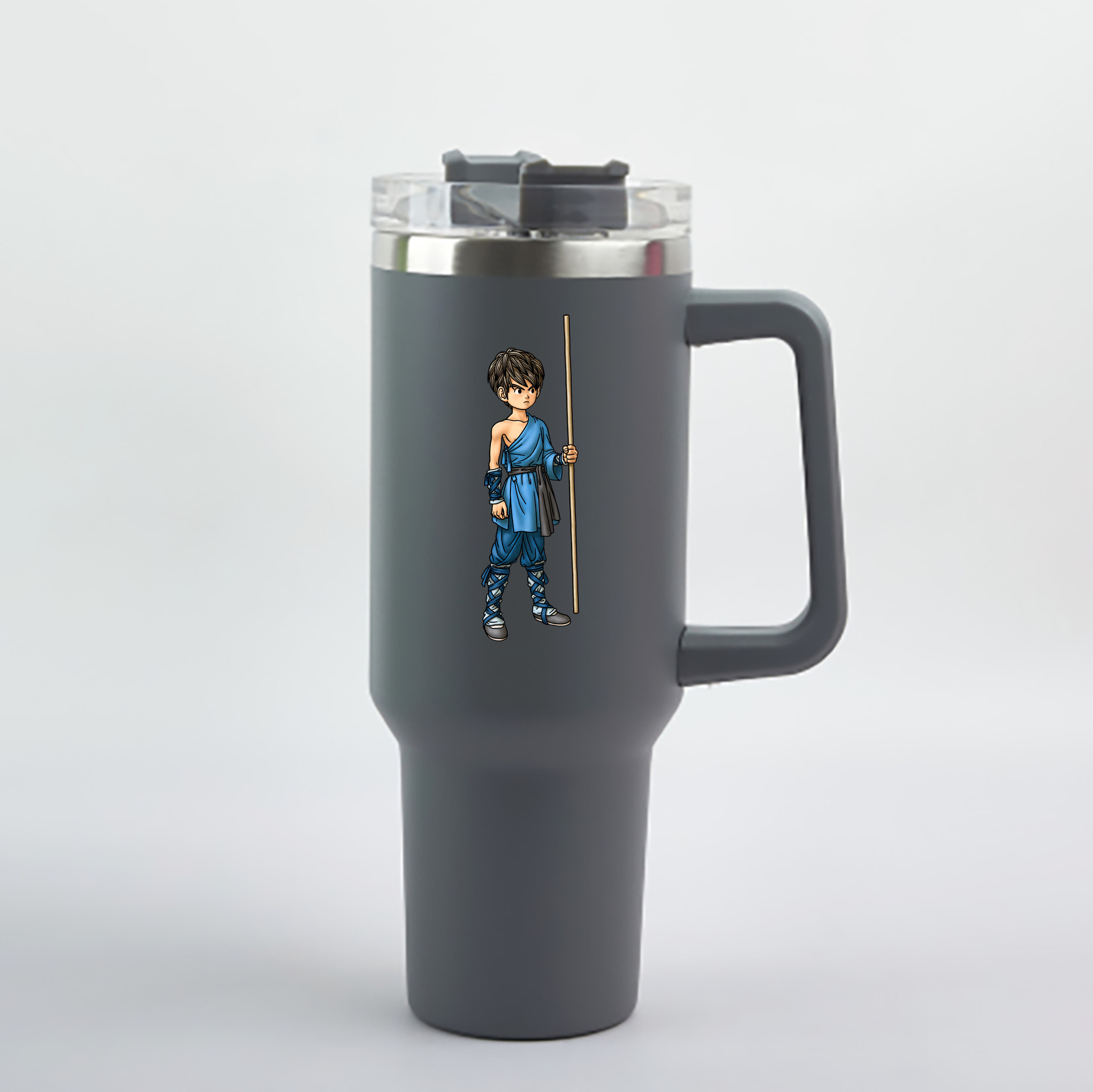 （画像用） ドラゴンクエスト Doragon Kuesuto Dragon Quest 1200mL車用タンブラー - クリスタルステッカー（プラスチックストロー付き）