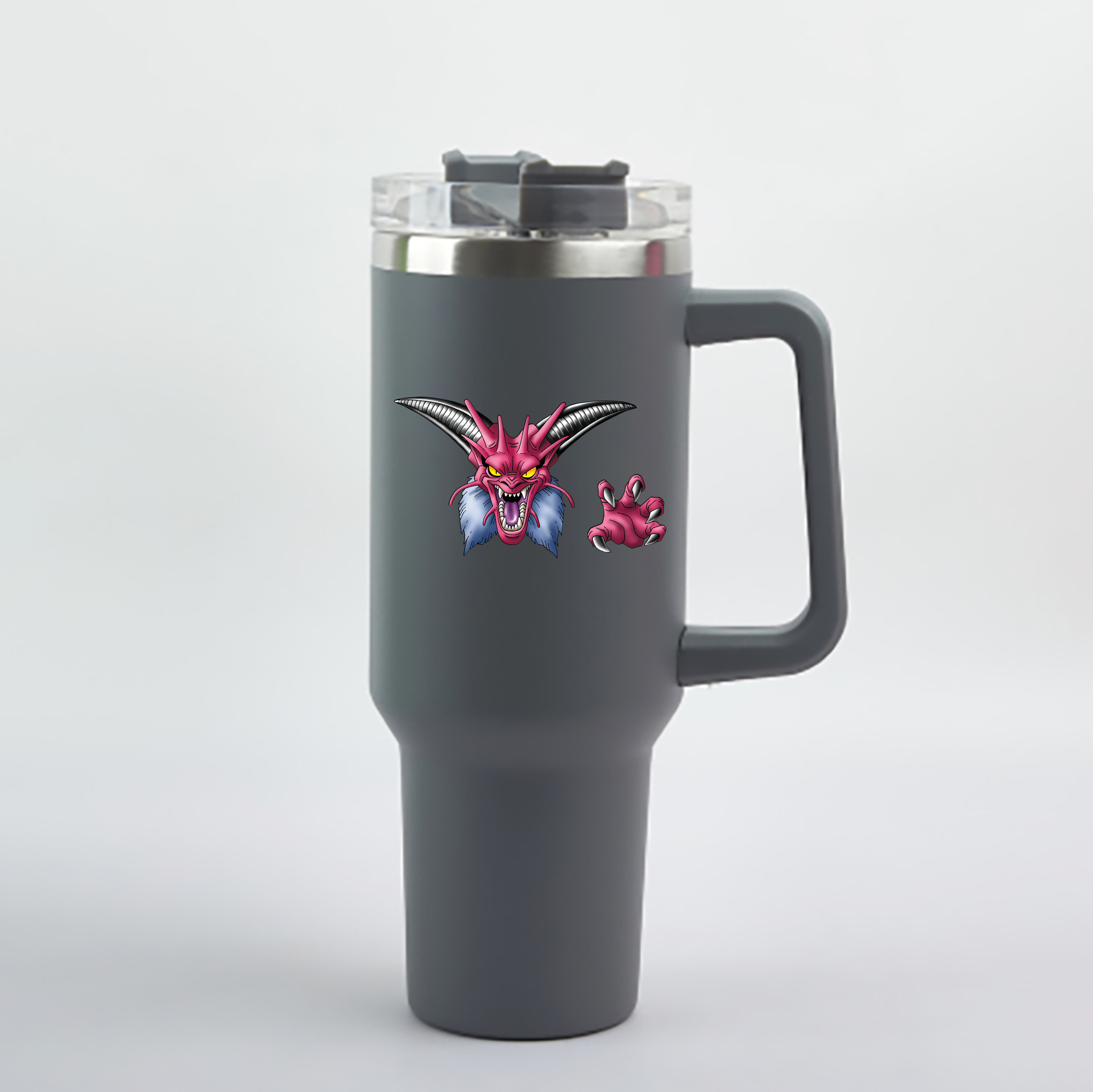（画像用） ドラゴンクエスト Doragon Kuesuto Dragon Quest 1200mL車用タンブラー - クリスタルステッカー（プラスチックストロー付き）