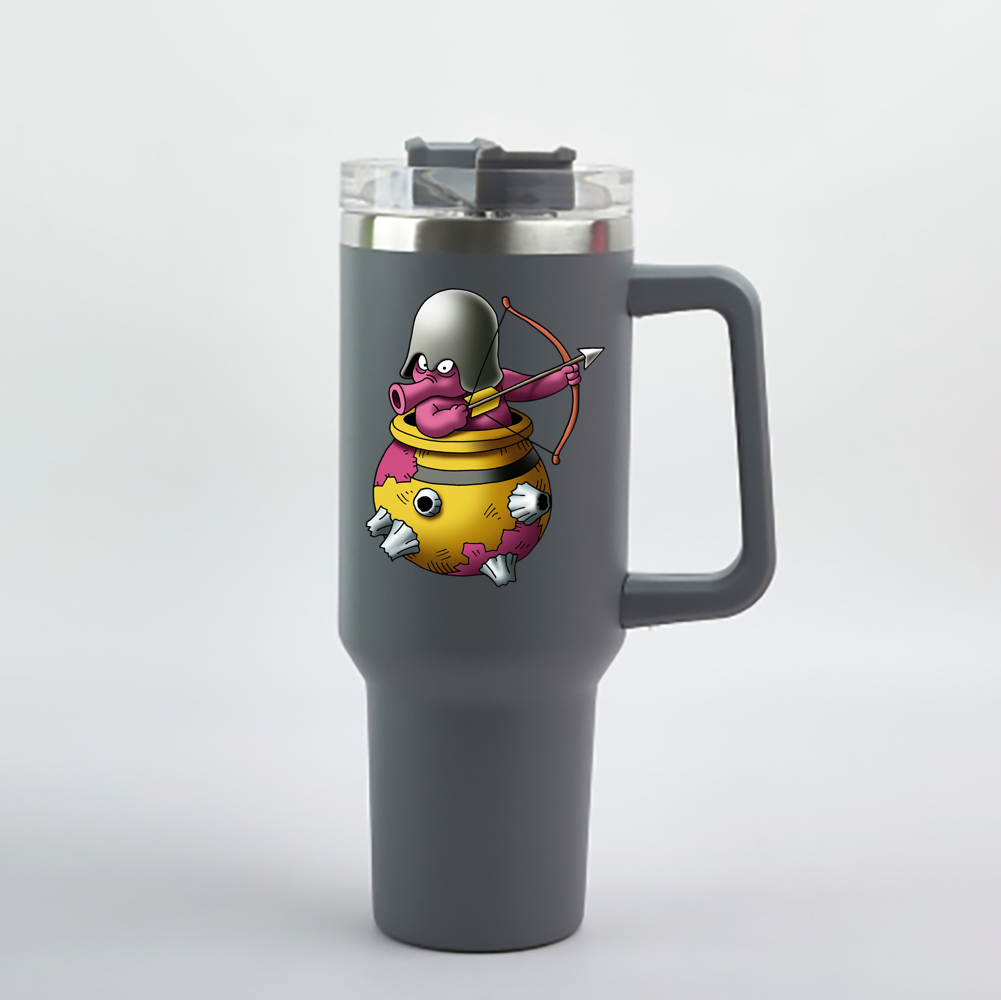 （画像用） ドラゴンクエスト Doragon Kuesuto Dragon Quest 1200mL車用タンブラー - クリスタルステッカー（プラスチックストロー付き）