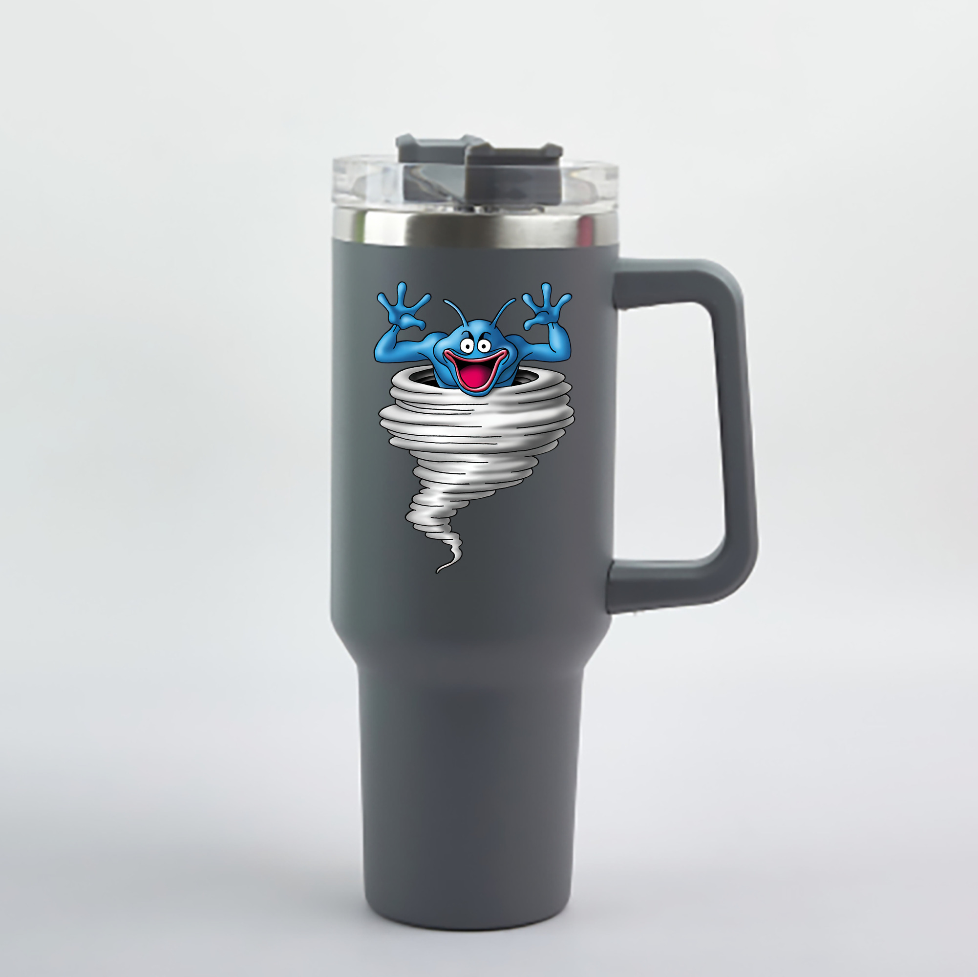（画像用） ドラゴンクエスト Doragon Kuesuto Dragon Quest 1200mL車用タンブラー - クリスタルステッカー（プラスチックストロー付き）