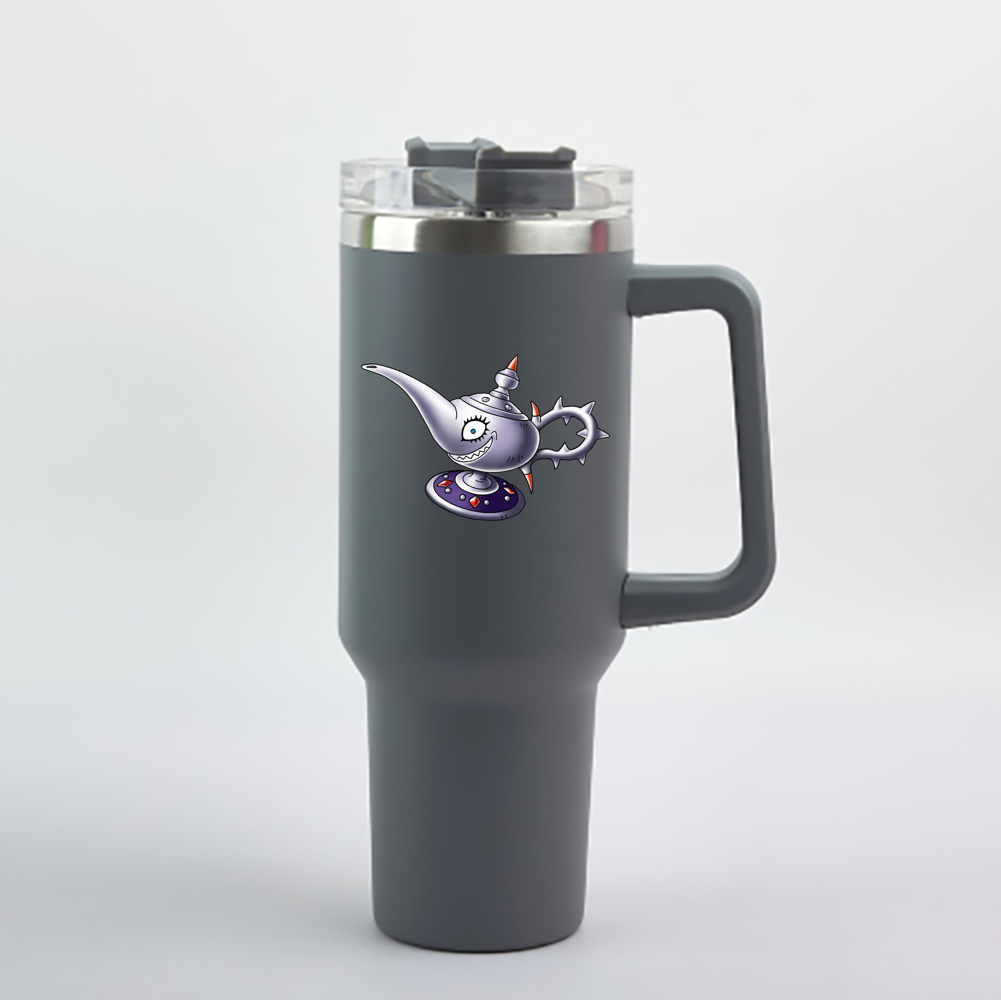 （画像用） ドラゴンクエスト Doragon Kuesuto Dragon Quest 1200mL車用タンブラー - クリスタルステッカー（プラスチックストロー付き）