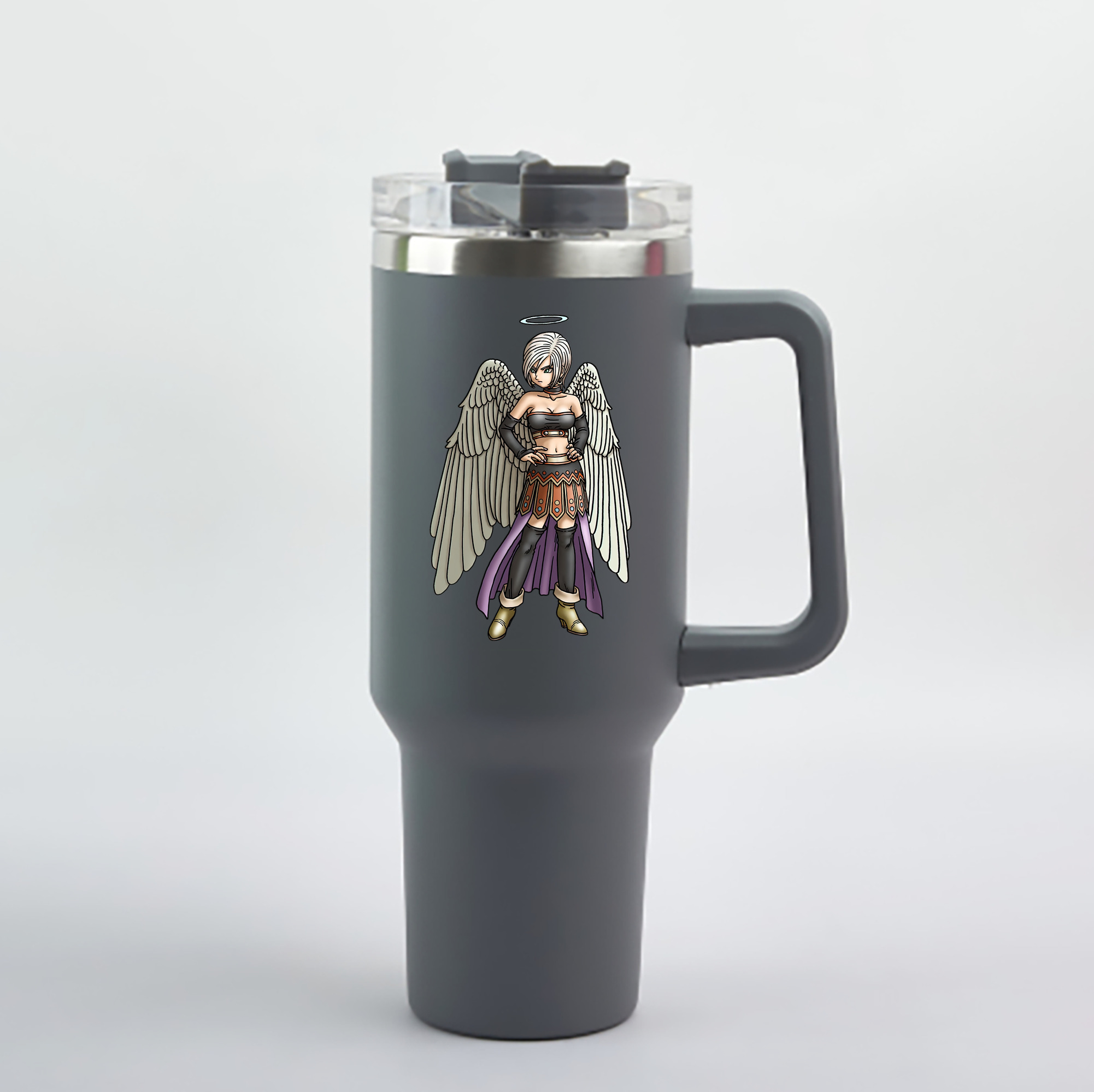 （画像用） ドラゴンクエスト Doragon Kuesuto Dragon Quest 1200mL車用タンブラー - クリスタルステッカー（プラスチックストロー付き）