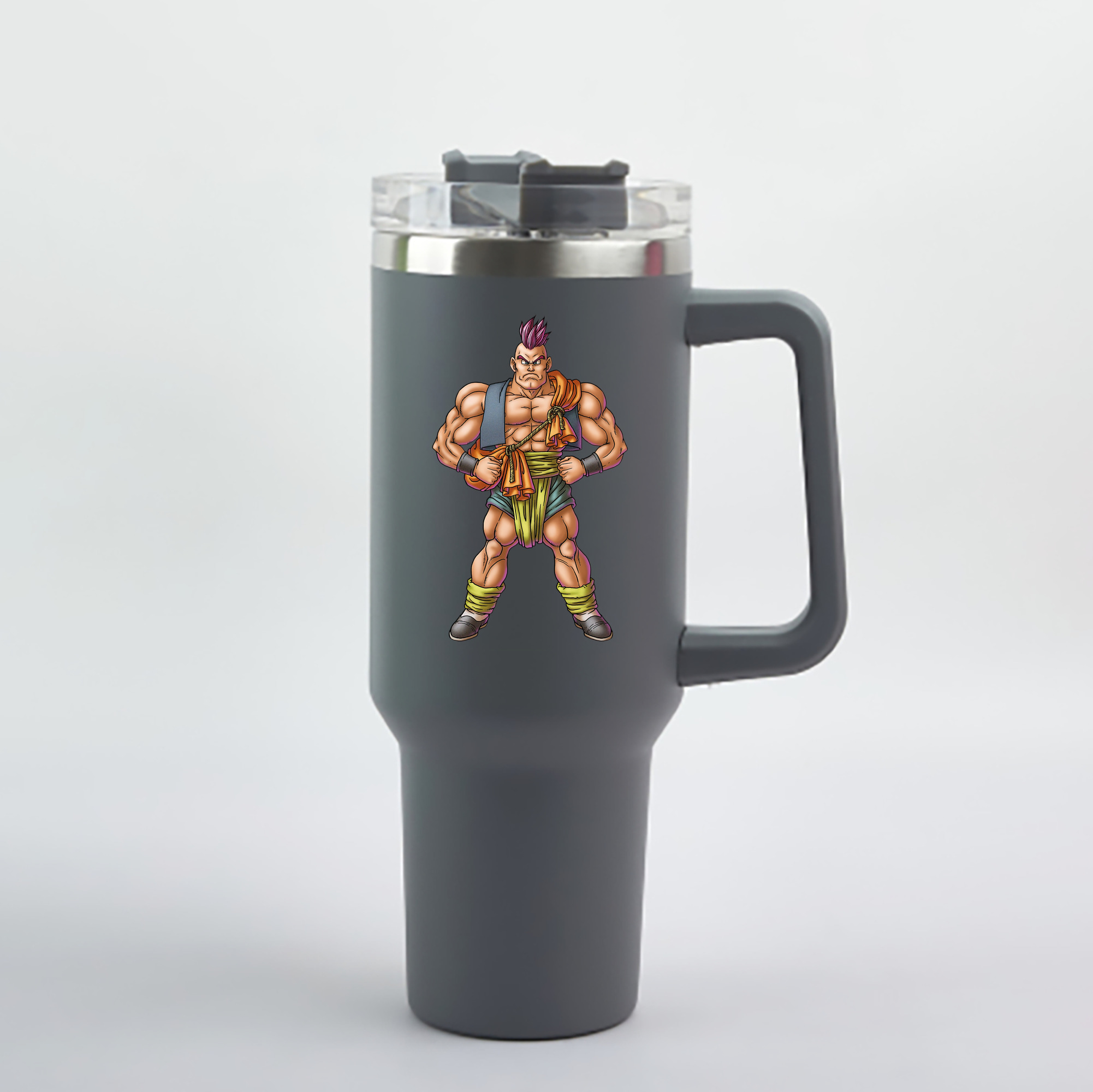 （画像用） ドラゴンクエスト Doragon Kuesuto Dragon Quest 1200mL車用タンブラー - クリスタルステッカー（プラスチックストロー付き）