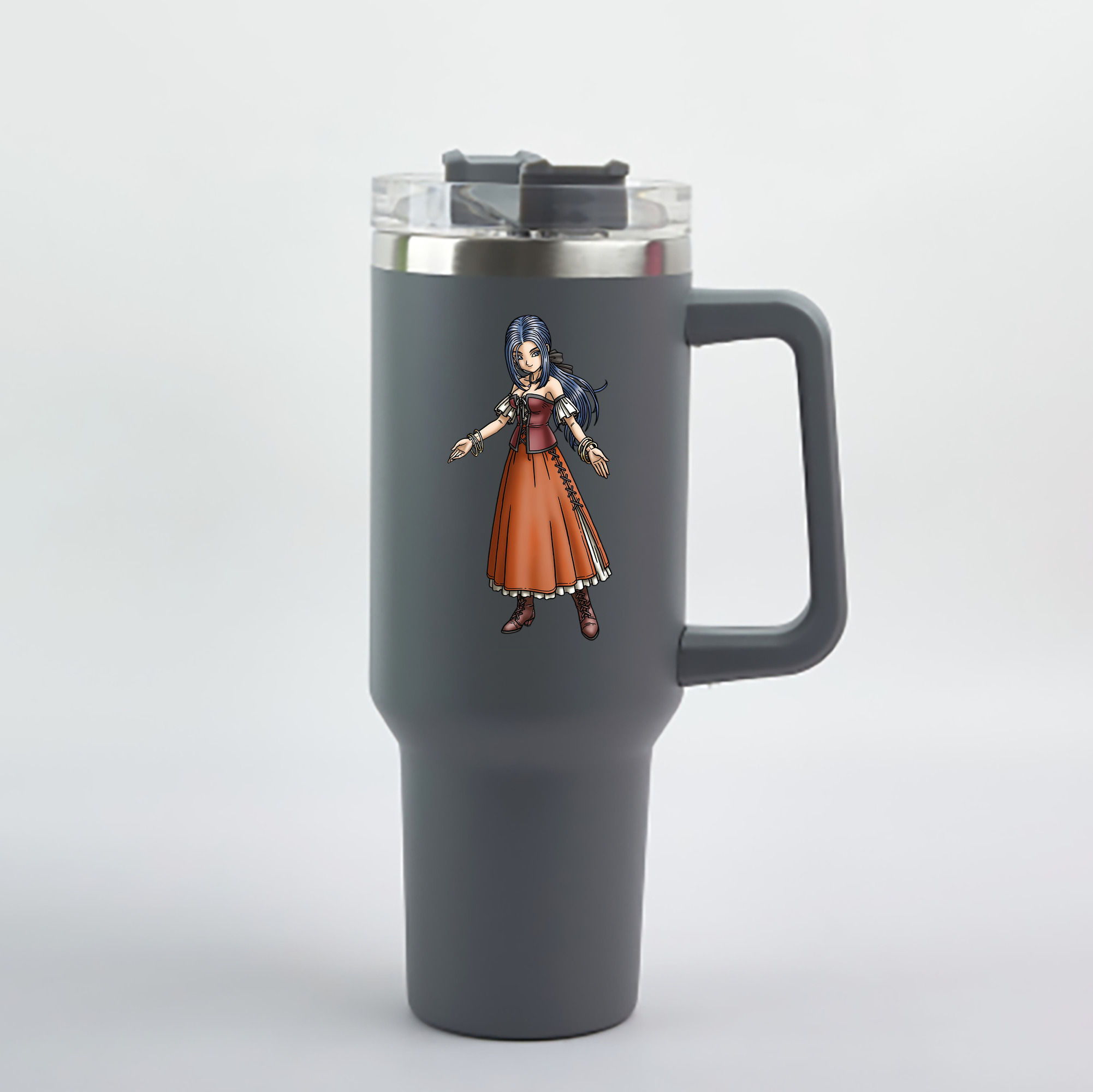 （画像用） ドラゴンクエスト Doragon Kuesuto Dragon Quest 1200mL車用タンブラー - クリスタルステッカー（プラスチックストロー付き）