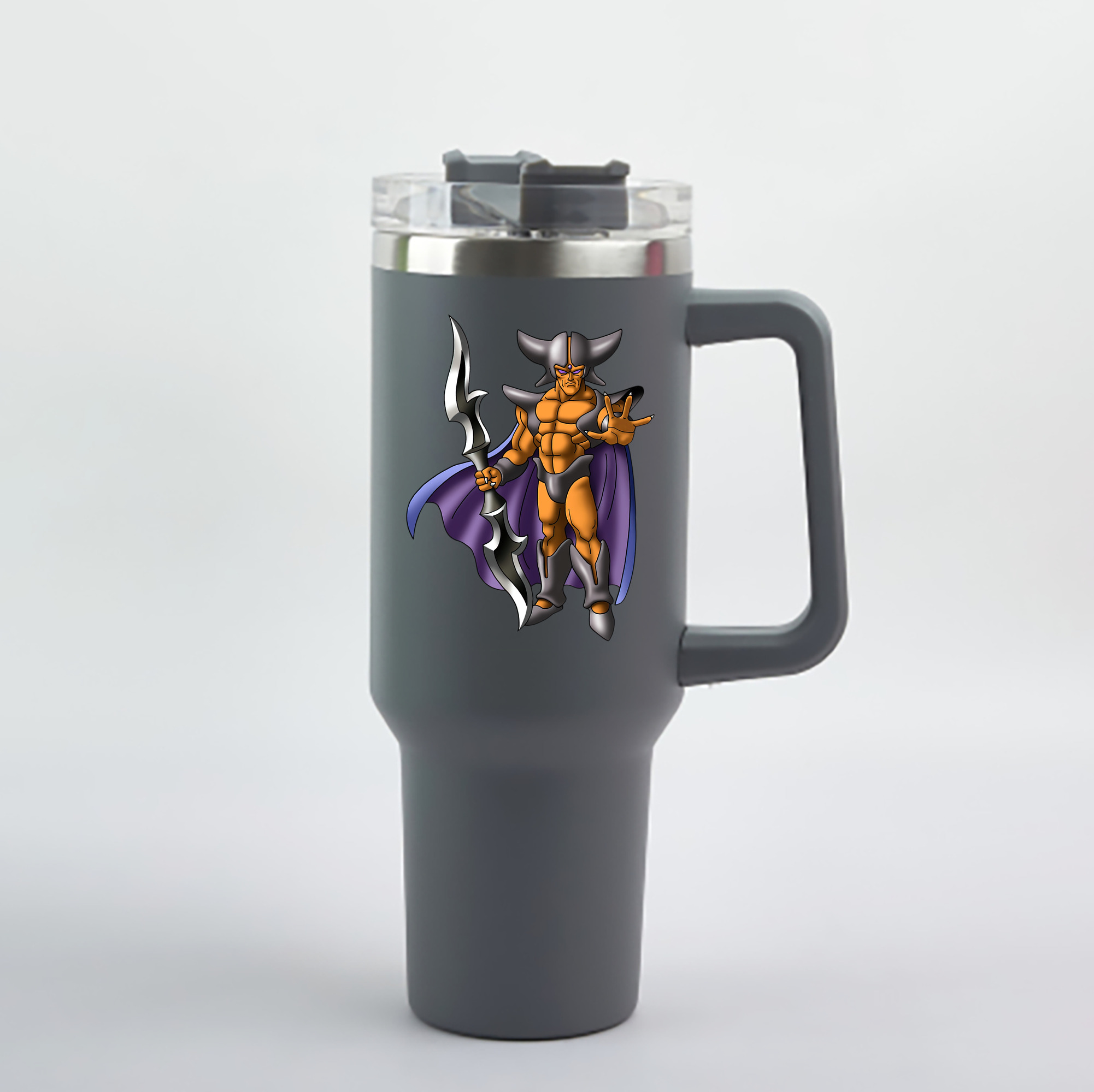 （画像用） ドラゴンクエスト Doragon Kuesuto Dragon Quest 1200mL車用タンブラー - クリスタルステッカー（プラスチックストロー付き）